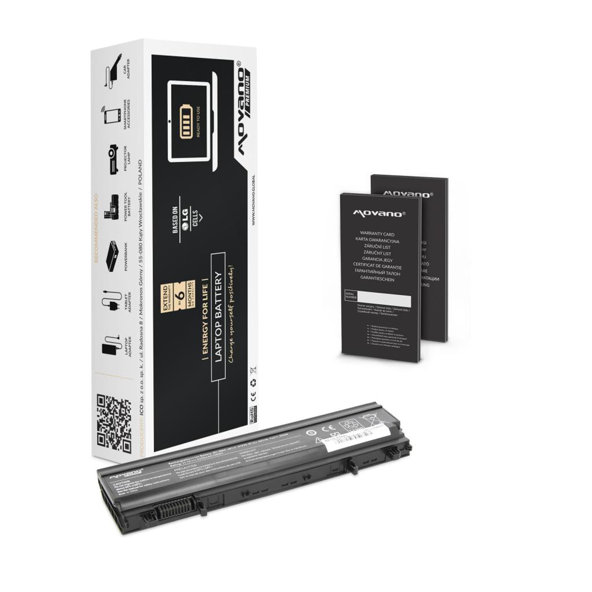 

Bateria Movano Premium do Dell Latitude E5440, E5540 (5200mAh)