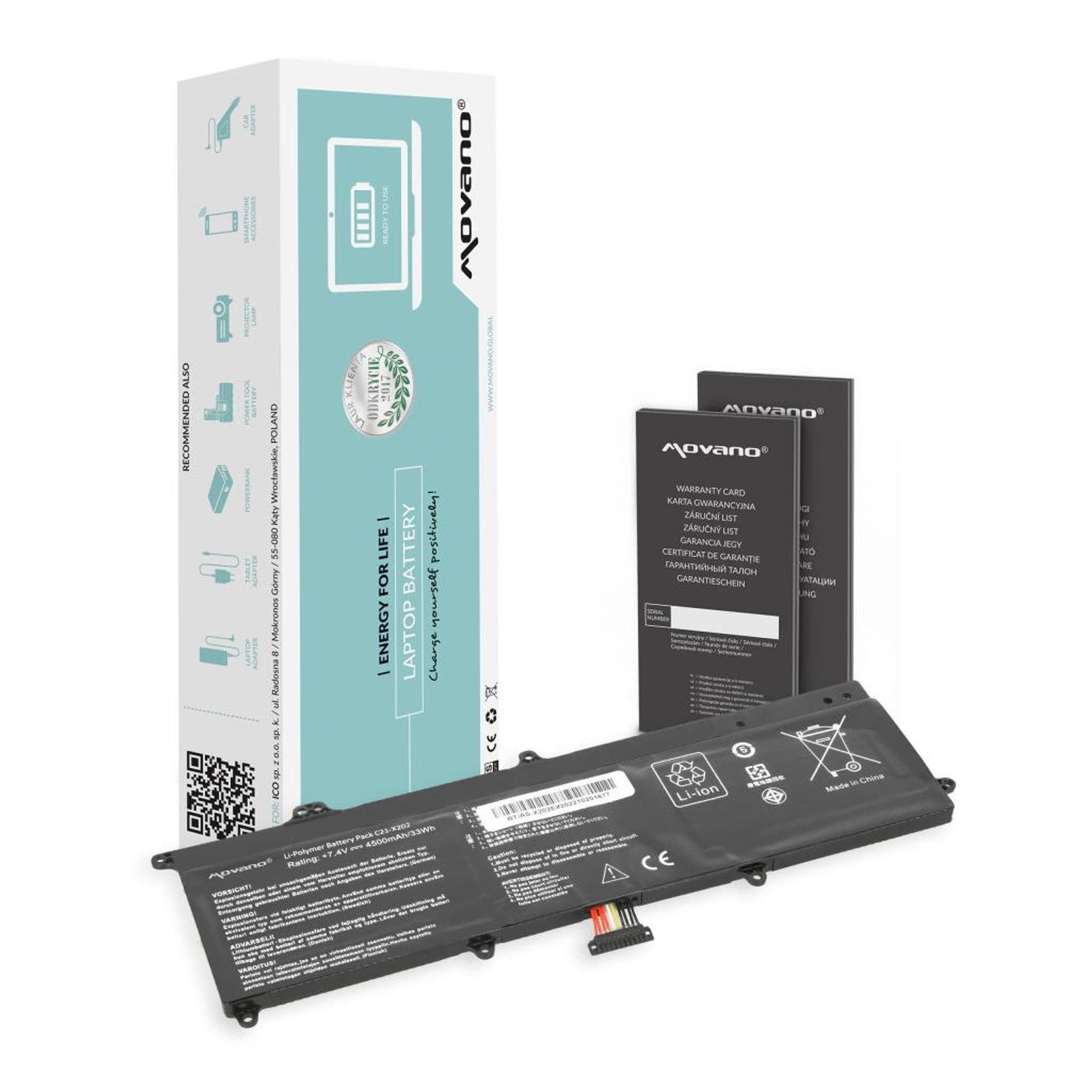 

Bateria Movano do Asus VivoBook X202E
