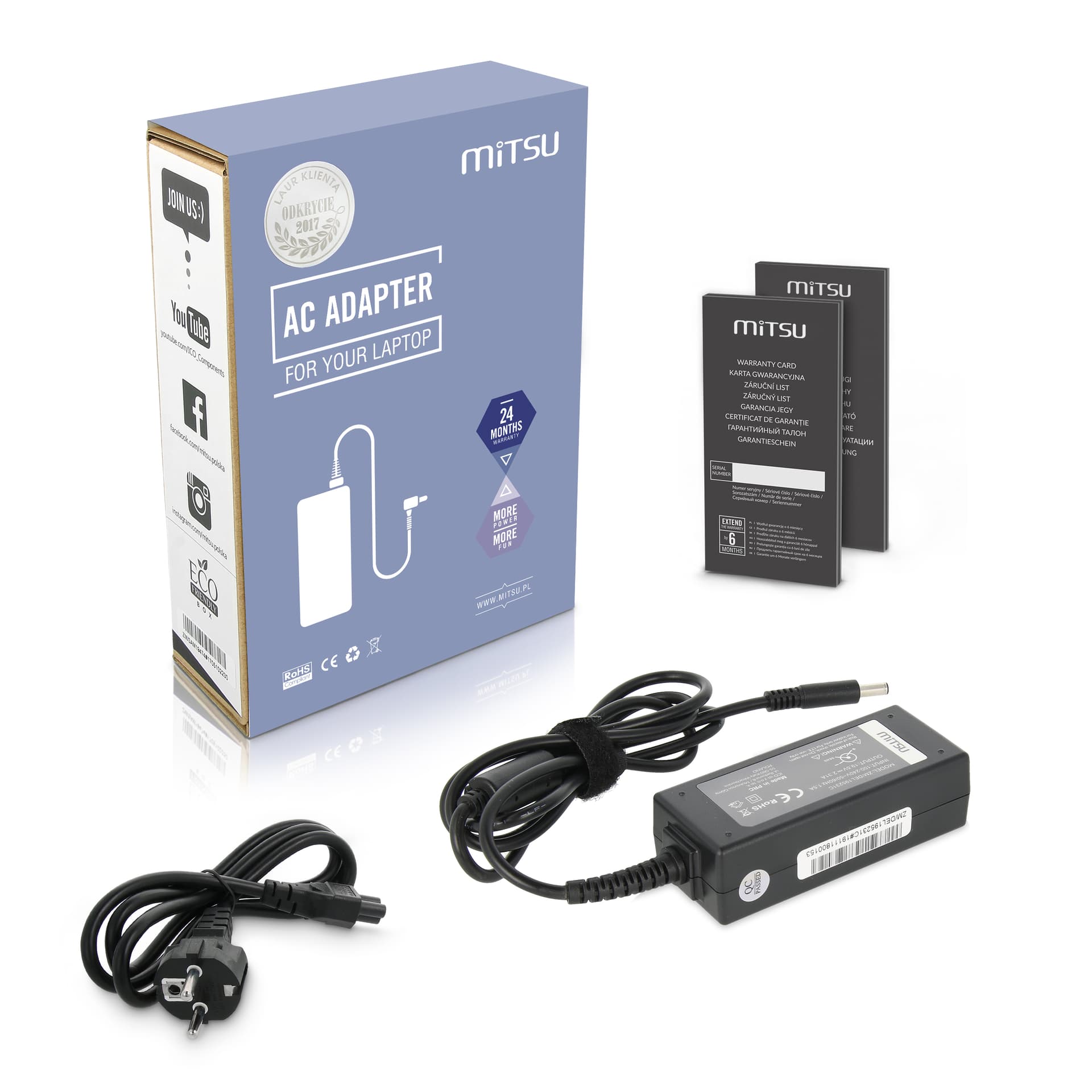 

MITSU ZASILACZ 19.5V 2.31A (4.5X3.0 PIN) - DELL, 4.5x3.0 pin) - del