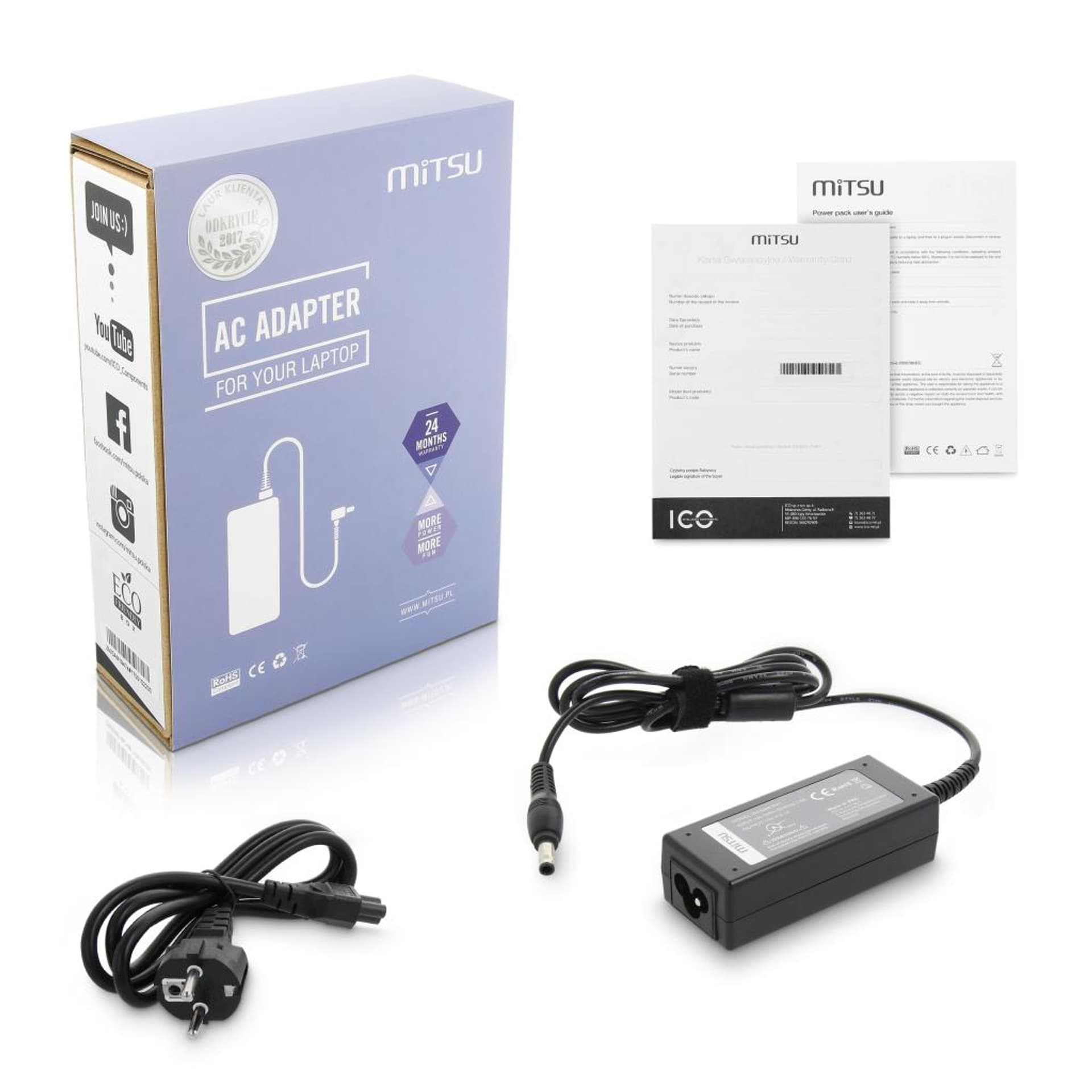 

Zasilacz Mitsu 19v 2.1a (5.5x3.0 pin) 40W do Samsung, 5.5x3.0 pin) 40w do samsun