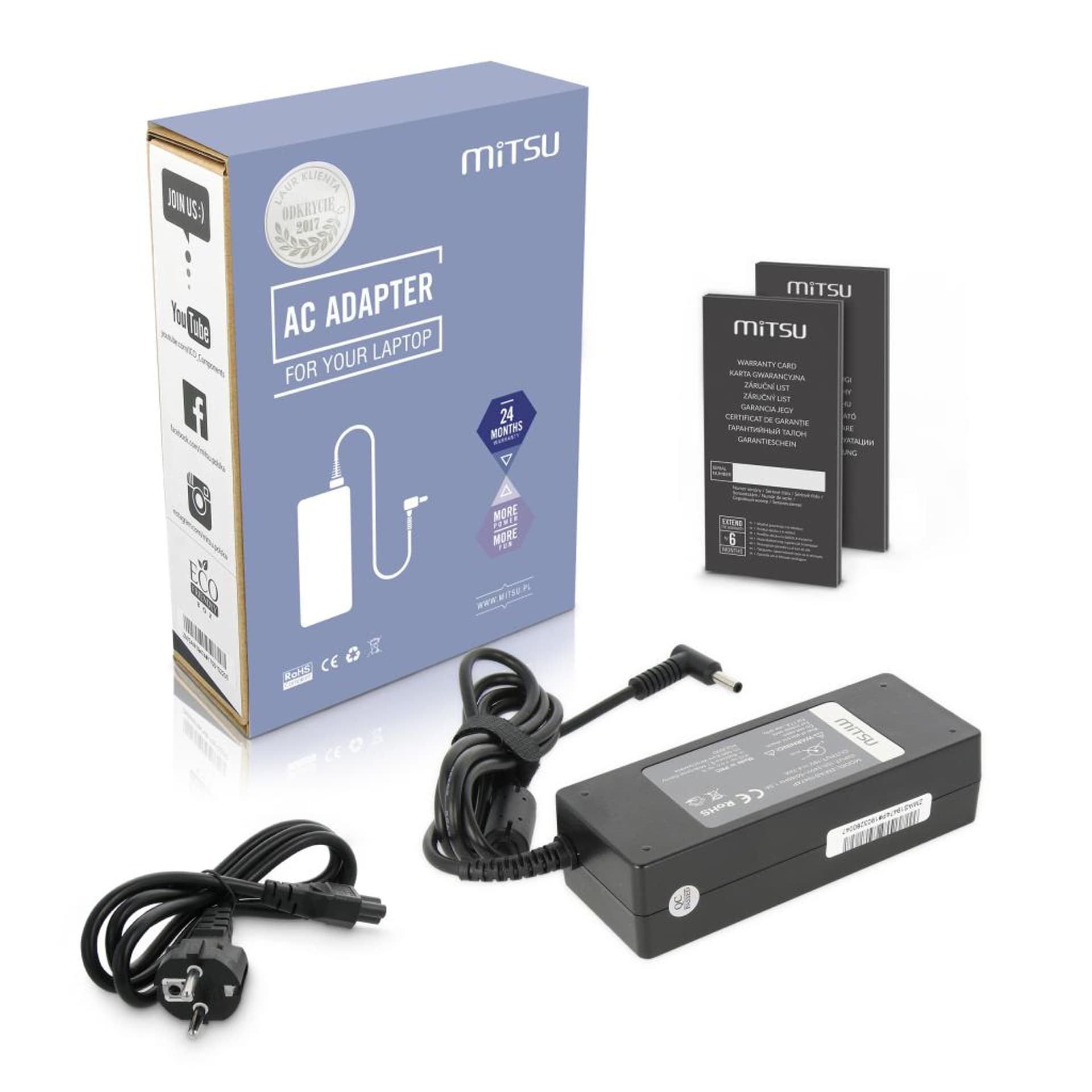 

Zasilacz Mitsu 19v 4.74a (4.5x3.0 pin) 90W do Asus, 4.5x3.0 pin) 90w do asu