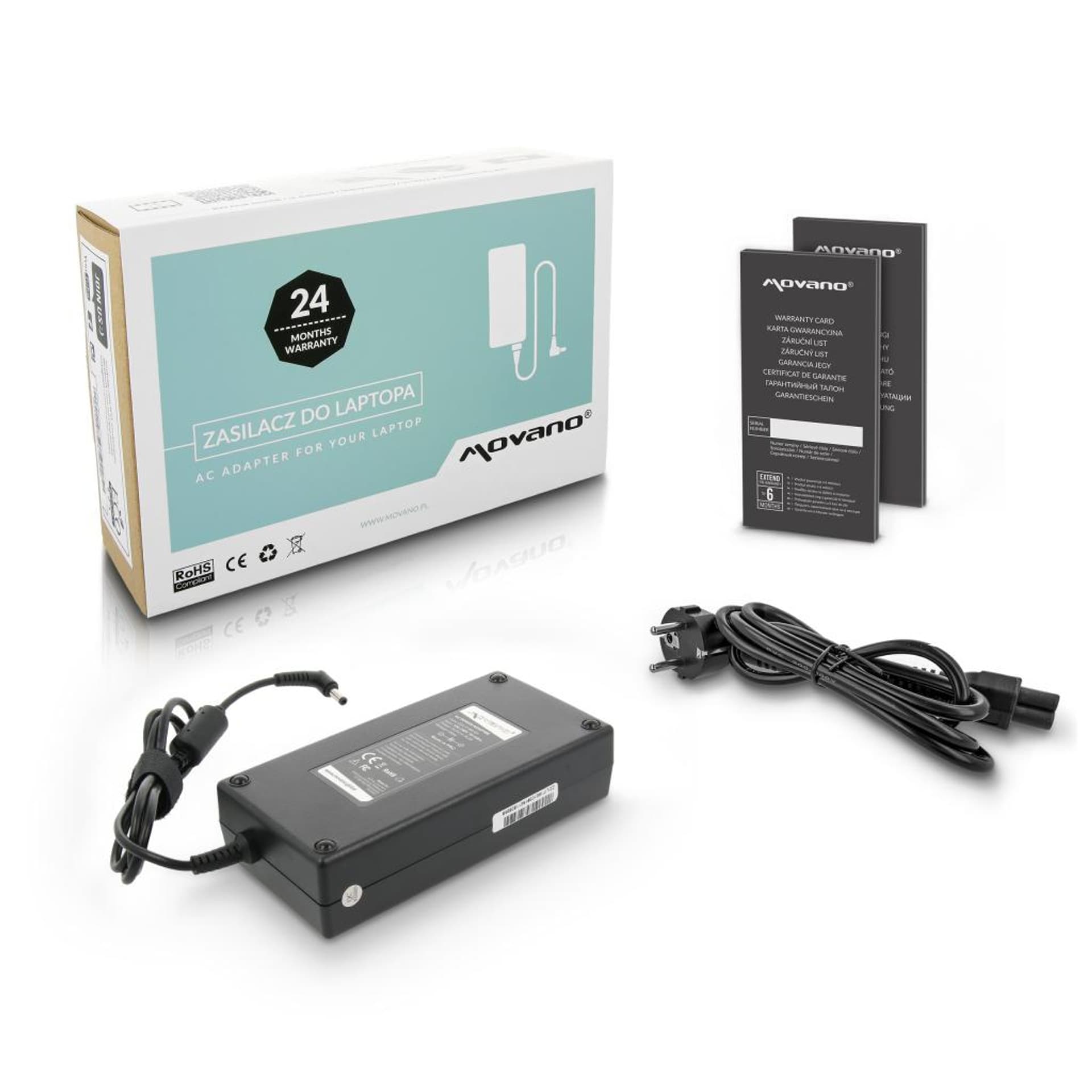 

Zasilacz Movano 19.5v 10.3a (5.5x2.5) 200W do Clevo, 5.5x2.5) 200w do clev