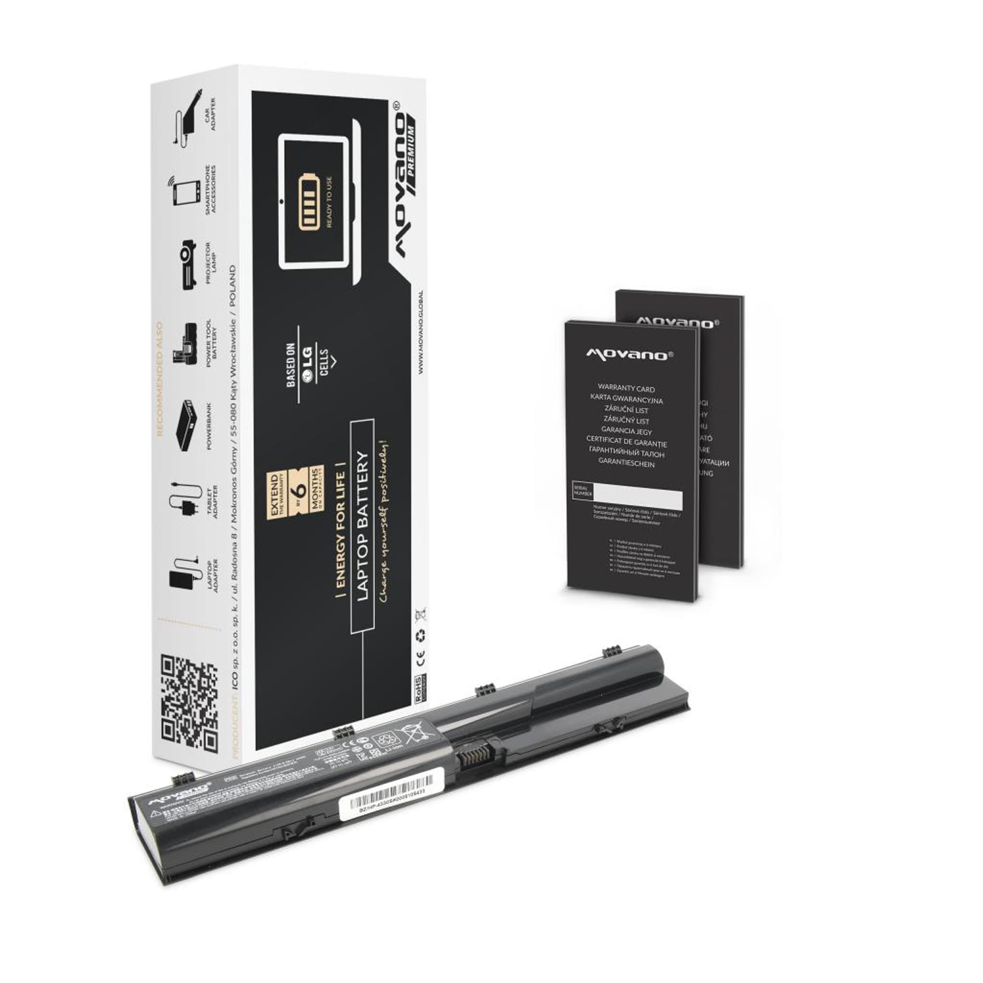 

Bateria Movano Premium do HP ProBook 4330s, 4530s (5200mAh)