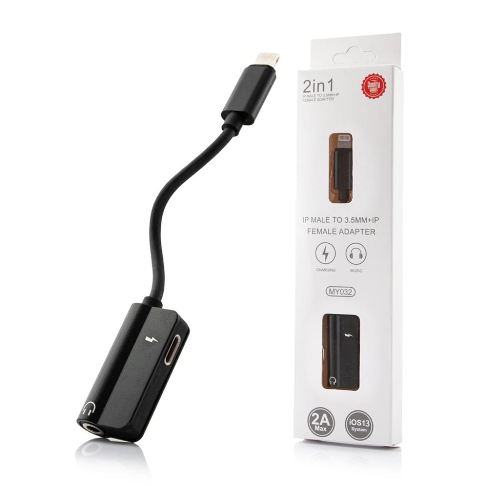 

Adapter / przejściówka audio do Apple Lightning do Mini Jack 3.5 mm (black)