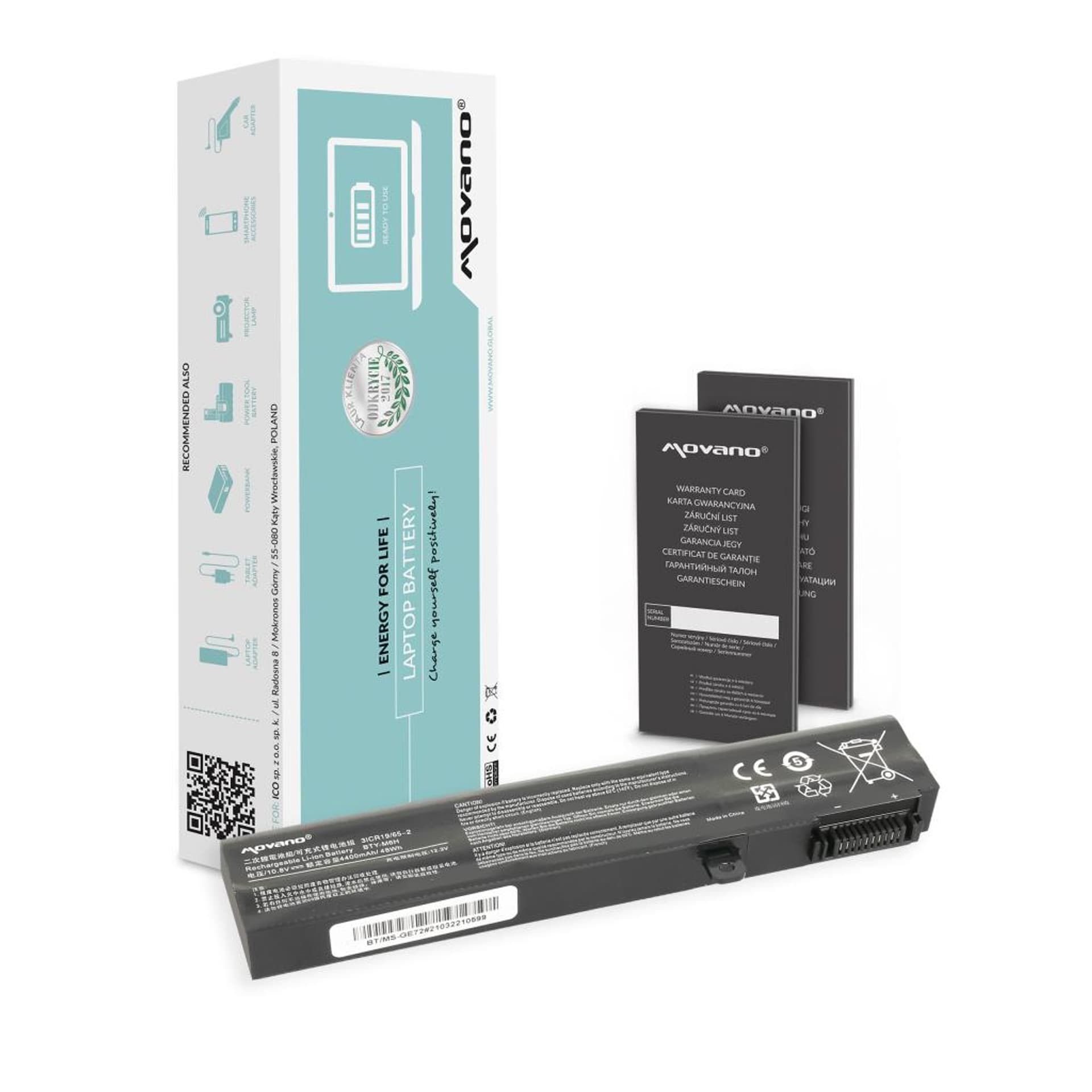 

Bateria Movano do MSI GE72, GL72