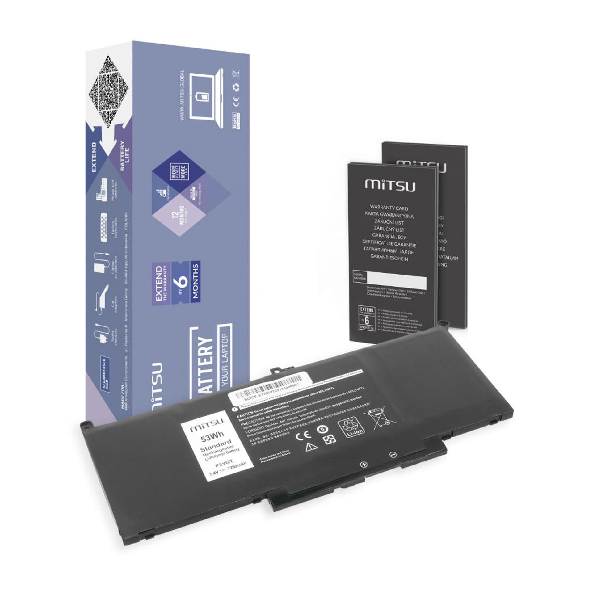 

Bateria Mitsu do Dell Latitude 7390, 7490