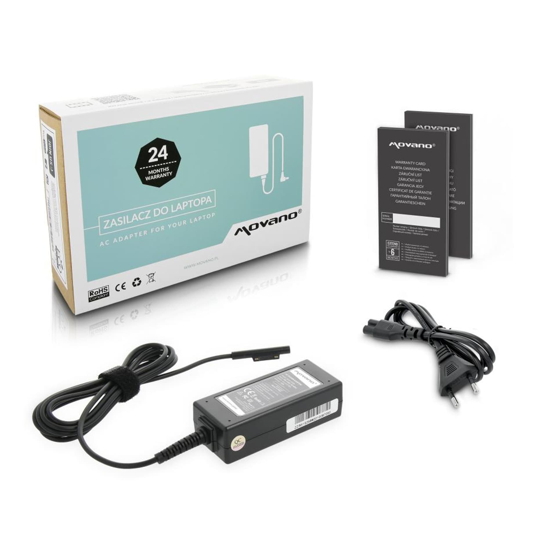 

Zasilacz Movano 15v 2.58a (multipin) 38W do Tablet Microsoft Surface Pro, Multipin) 38w do tablet microsoft surface pr