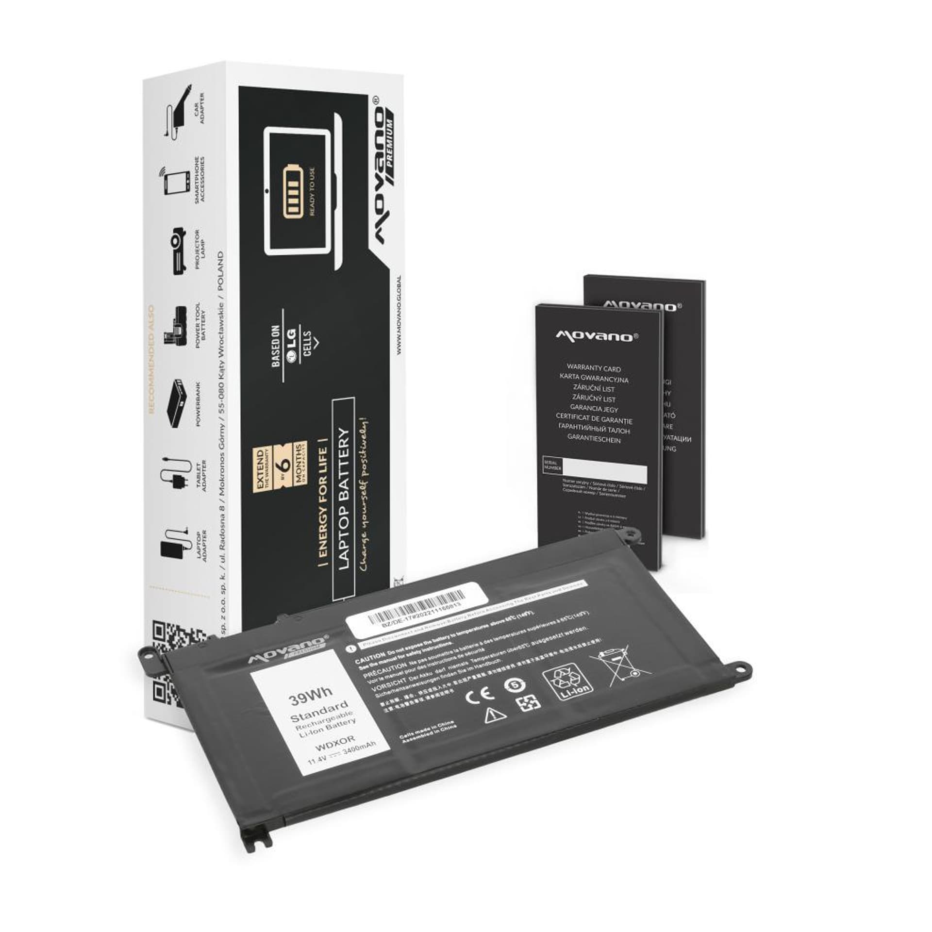 

Bateria Movano Premium do Dell Vostro 14 (5468), Inspiron 15 (5568)