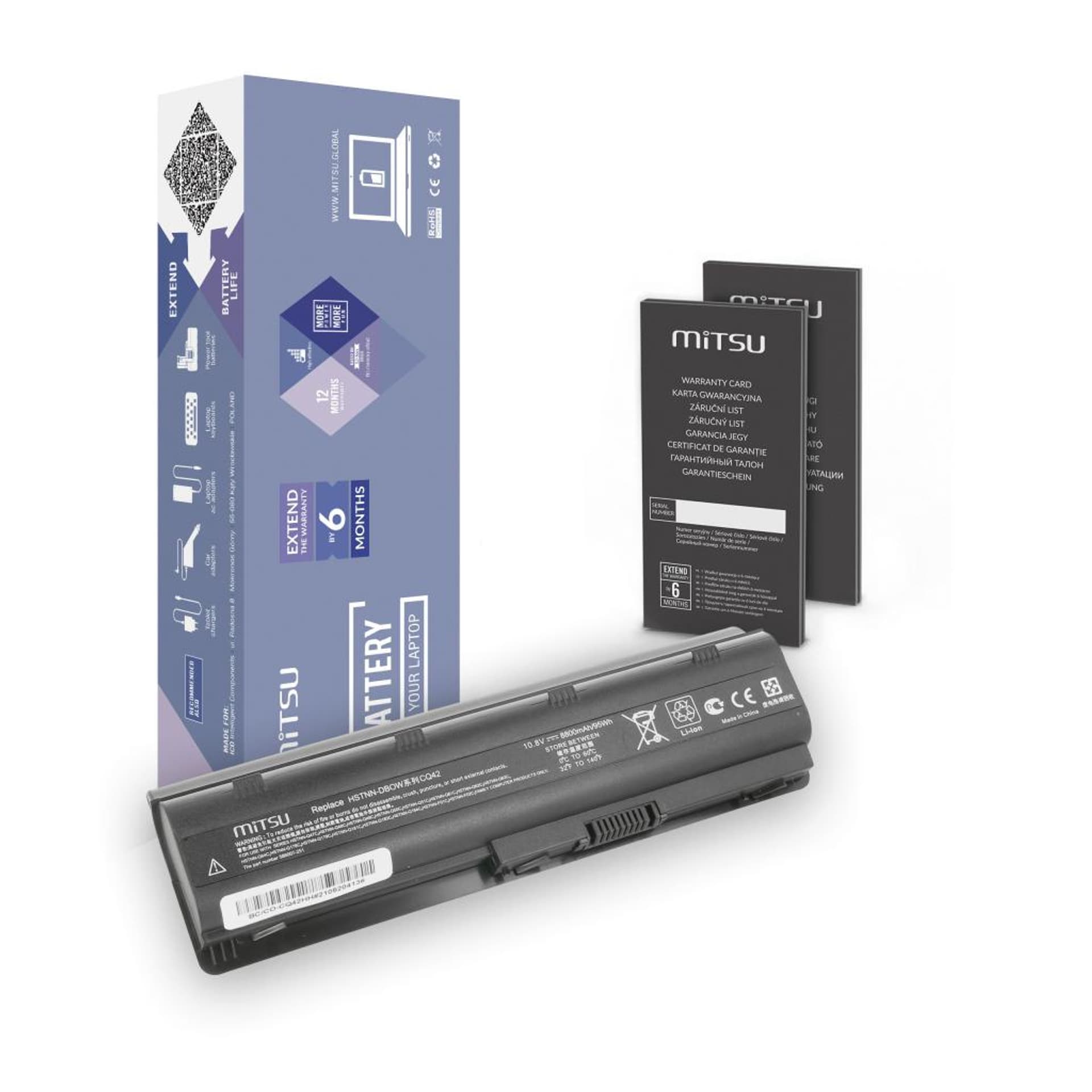 

Bateria Mitsu do Compaq Presario CQ42, CQ62, CQ72 (8800mAh)