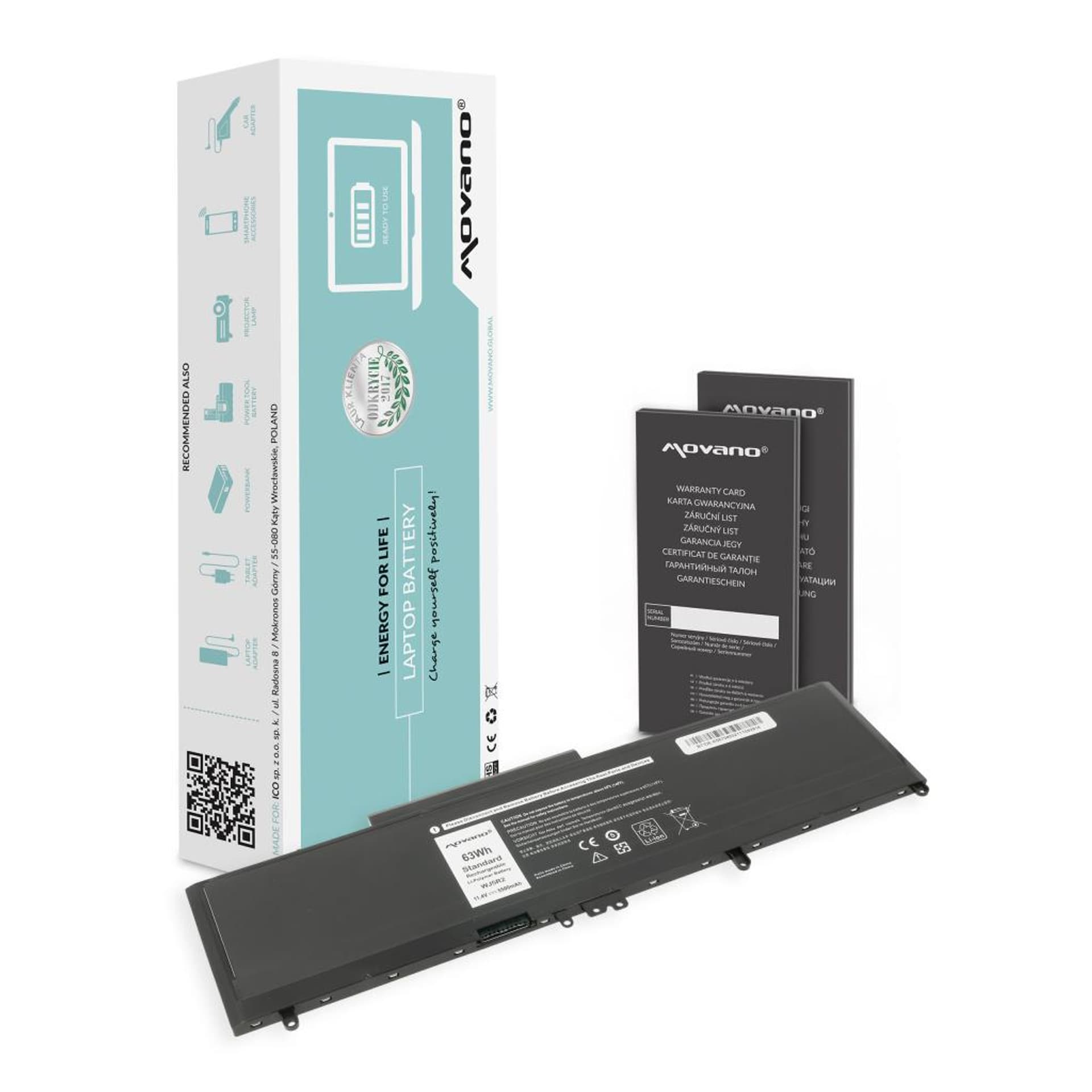 

Bateria Movano do Dell Latitude E5570 (5500mAh) - 11.4V, 5500mah) - 11.4