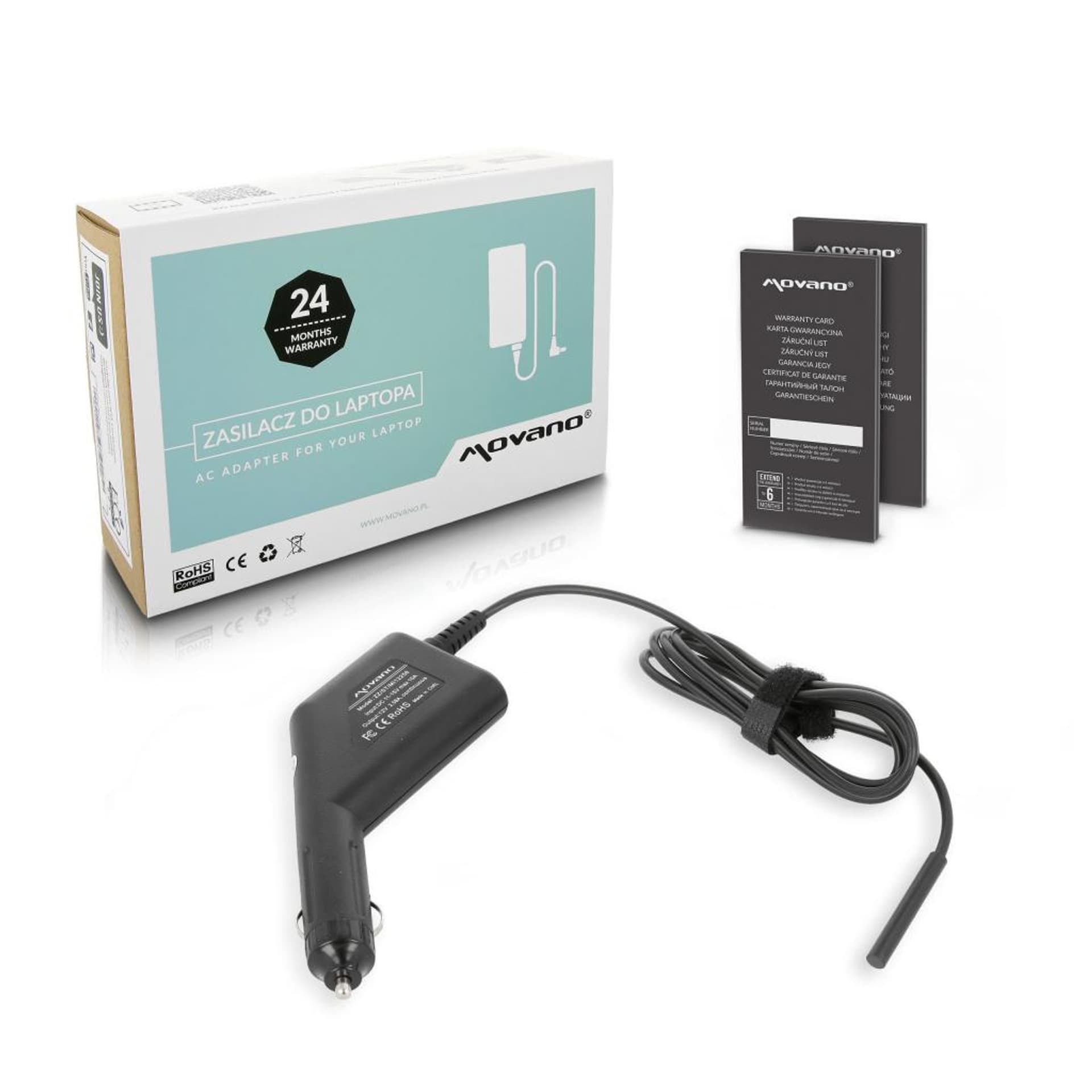 

Zasilacz samochodowy Movano 12v 2.58a (multipin) 30W do Tablet Microsoft Surface, Multipin) 30w do tablet microsoft surfac