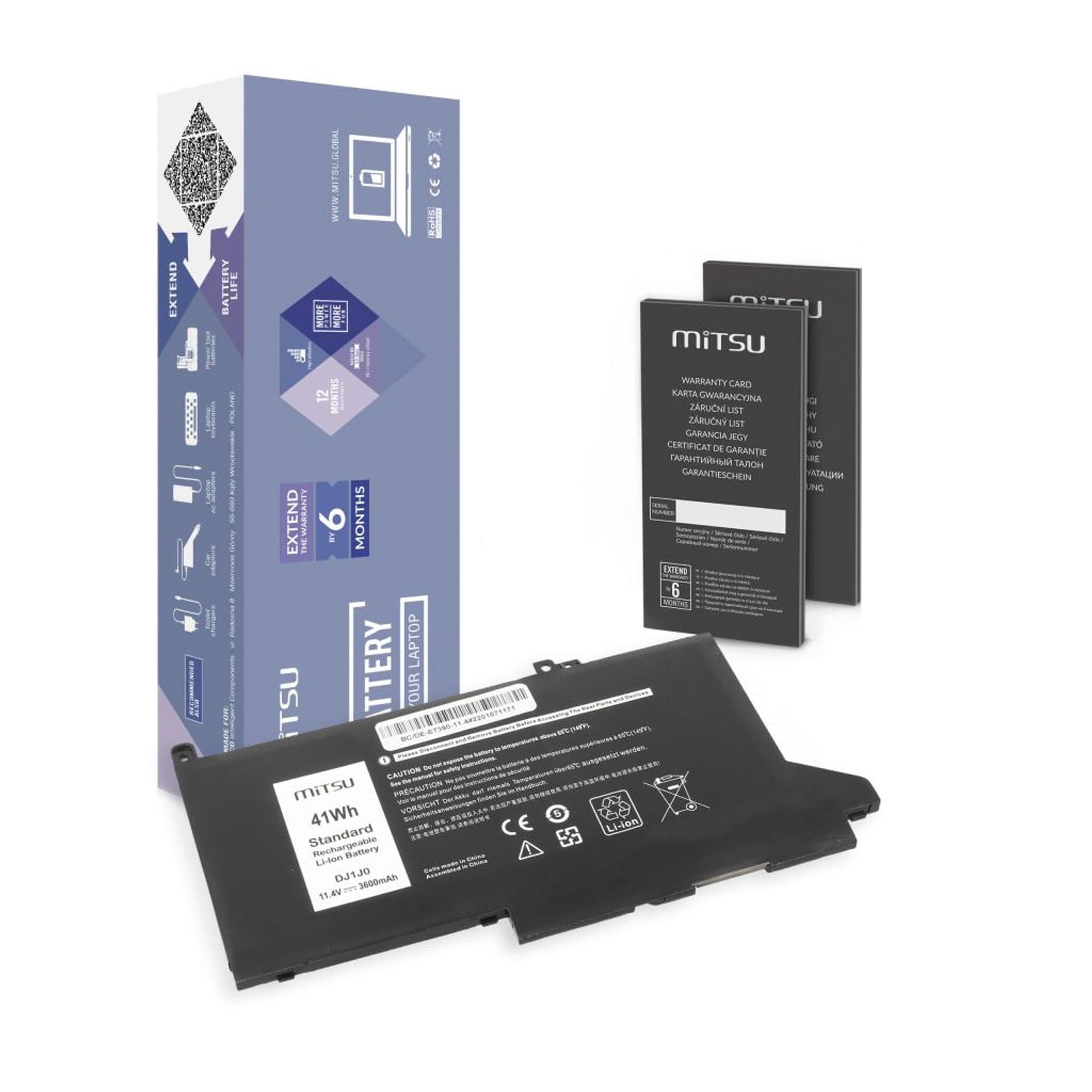 

Bateria Mitsu do Dell Latitude E7390, E7490 - 11.4V