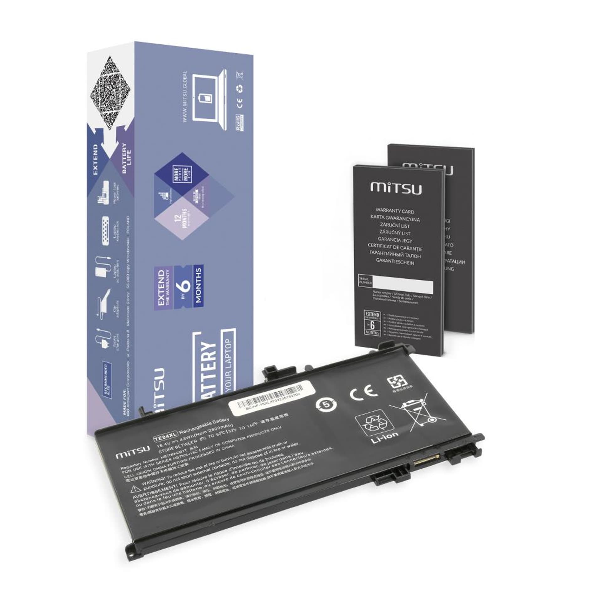 

Bateria Mitsu do HP Omen 15, Pavilion 15 - 15.4V