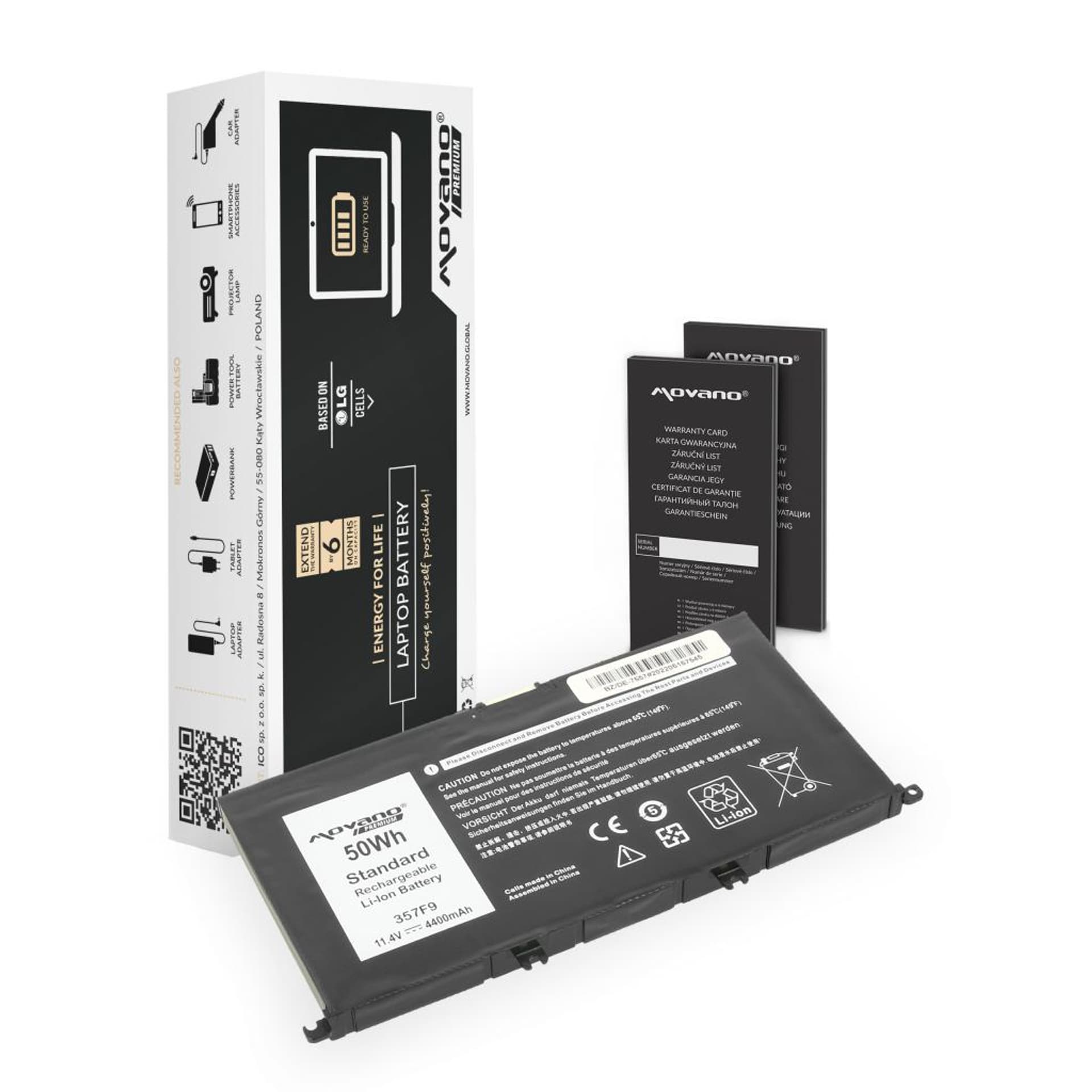 

Bateria Movano Premium do Dell Inspiron 15 (7557), 15 (7559) - 4400mAh, 7559) - 4400ma