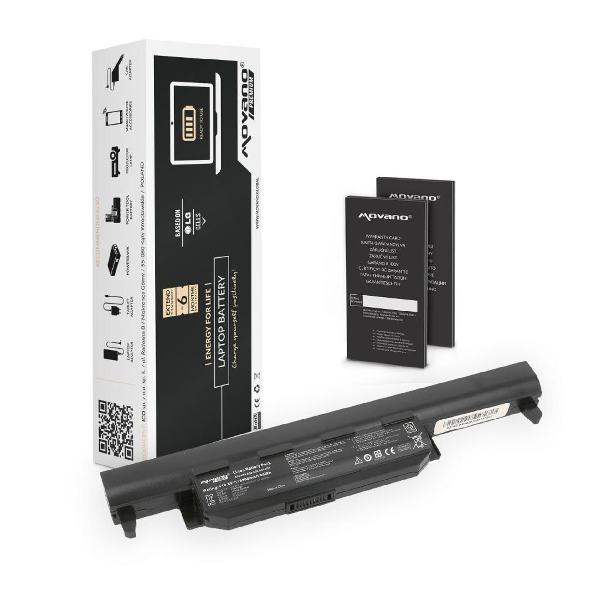 

Bateria Movano Premium do Asus A55, K45, K55
