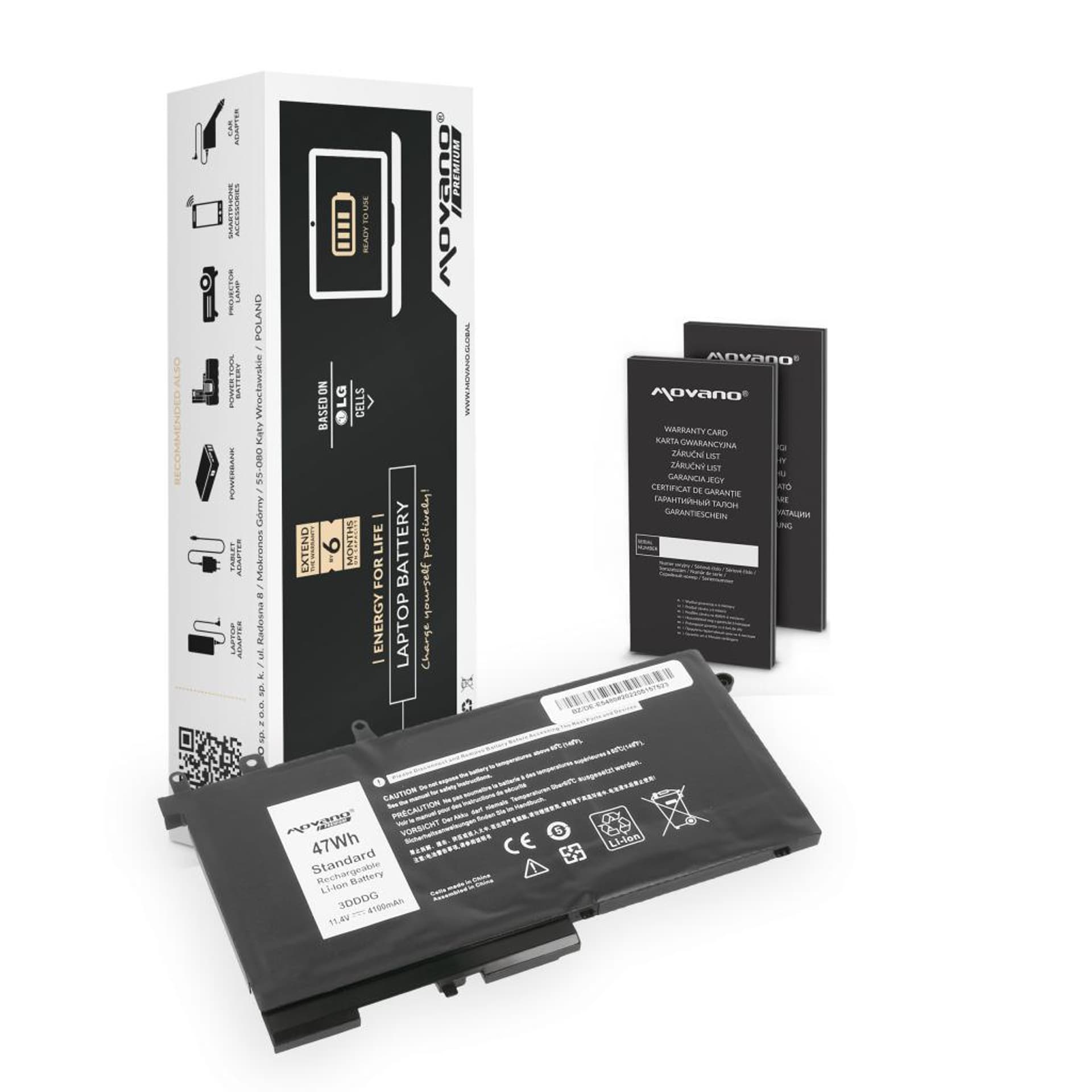 

Bateria Movano Premium do Dell Latitude E5280, E5480, E5580
