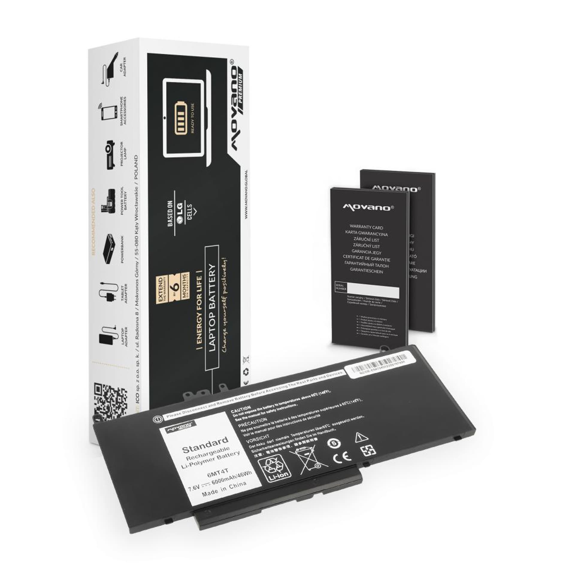 

Bateria Movano Premium do Dell Latitude E5470, E5570 - 7.6V