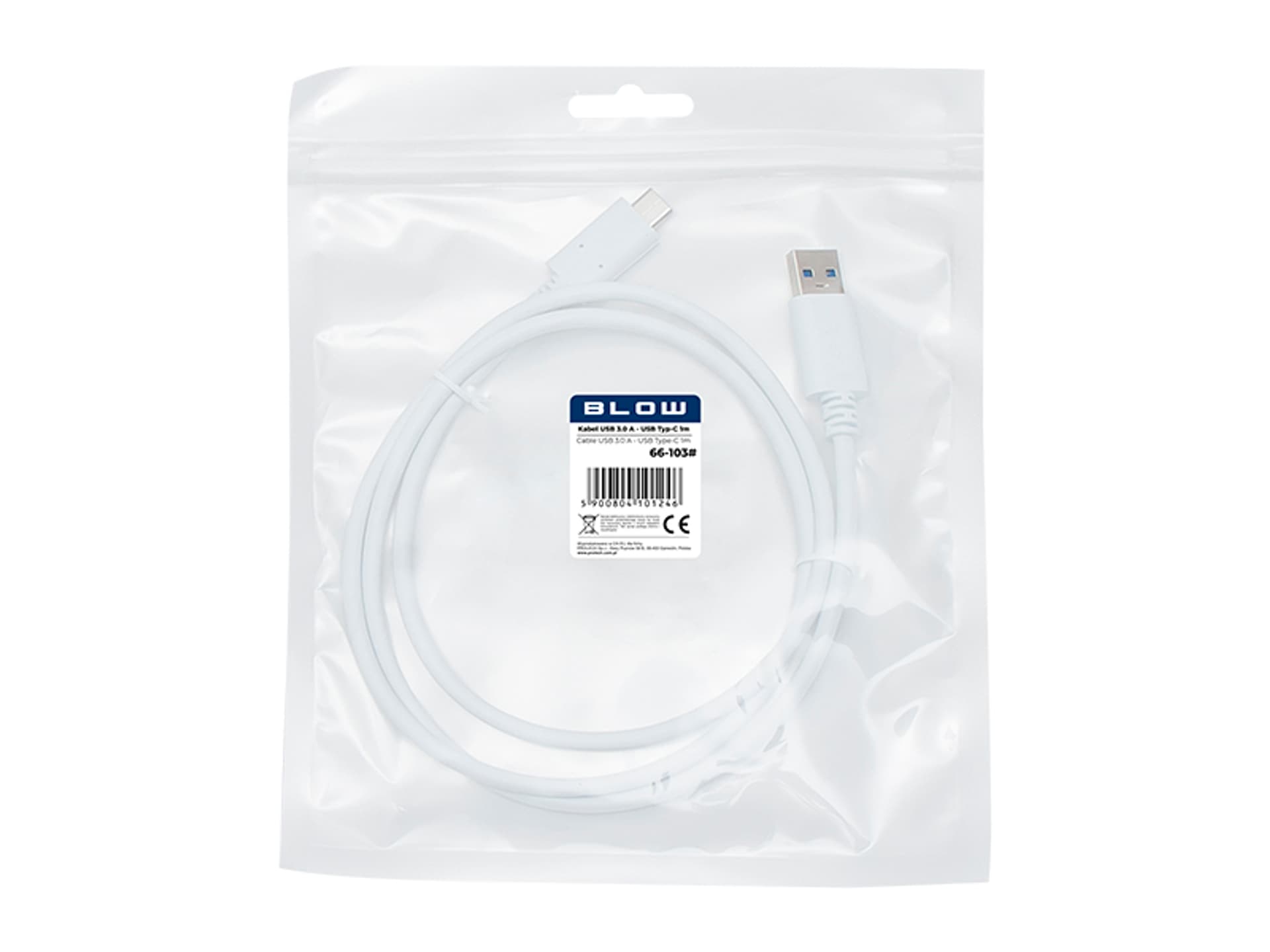 

66-103# Przył.usb 3.0 a - usb-c 1m białe zawi.