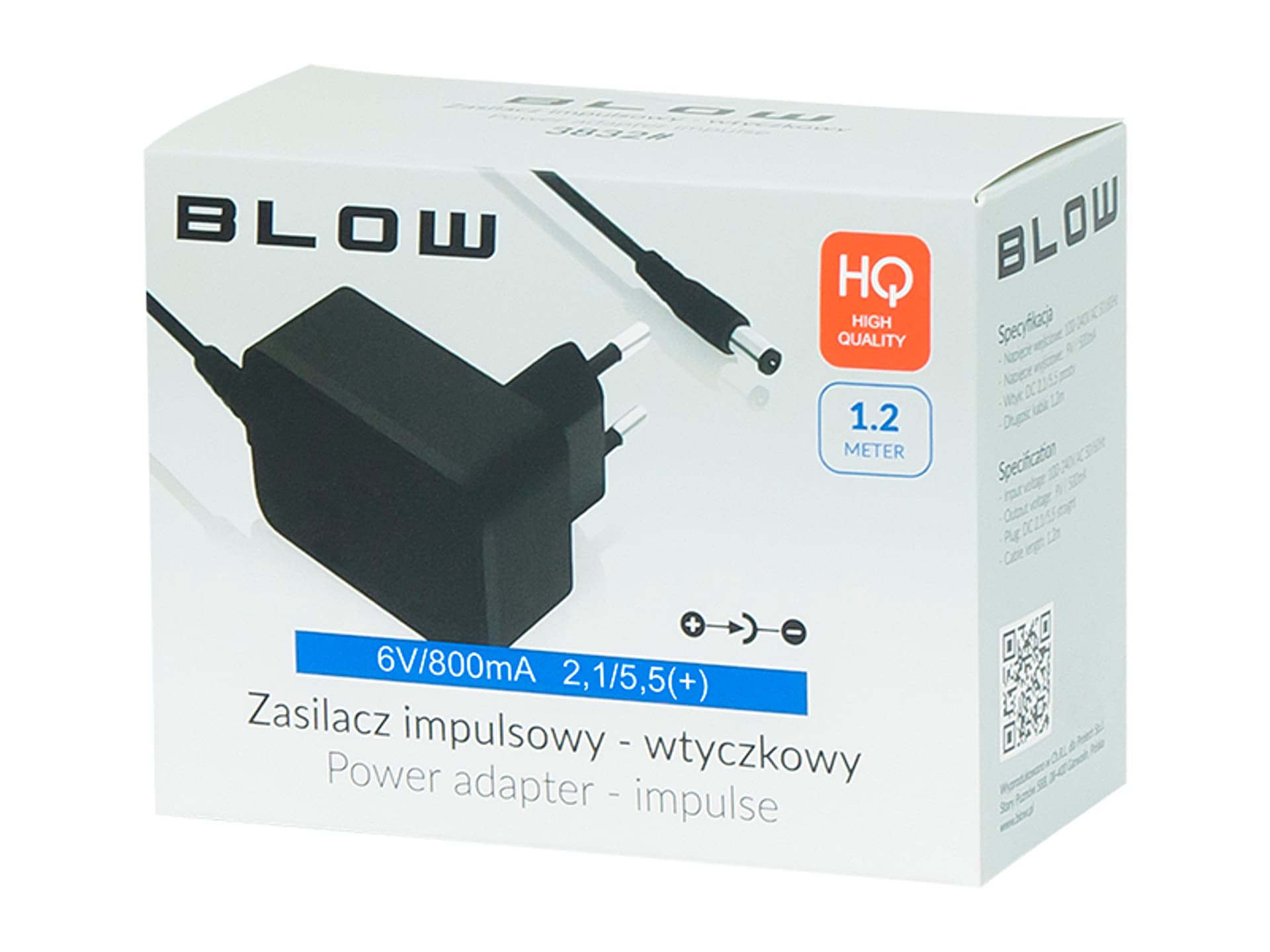 

3831# Zasilacz impuls. 6v/800ma 2,1/5,5(+)mini, +)min