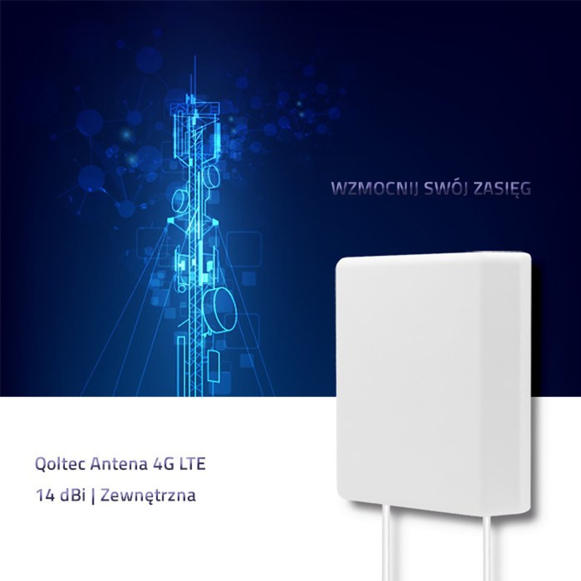 

QOLTEC ANTENA 4G LTE | 14DBI | ZEWNĘTRZNA