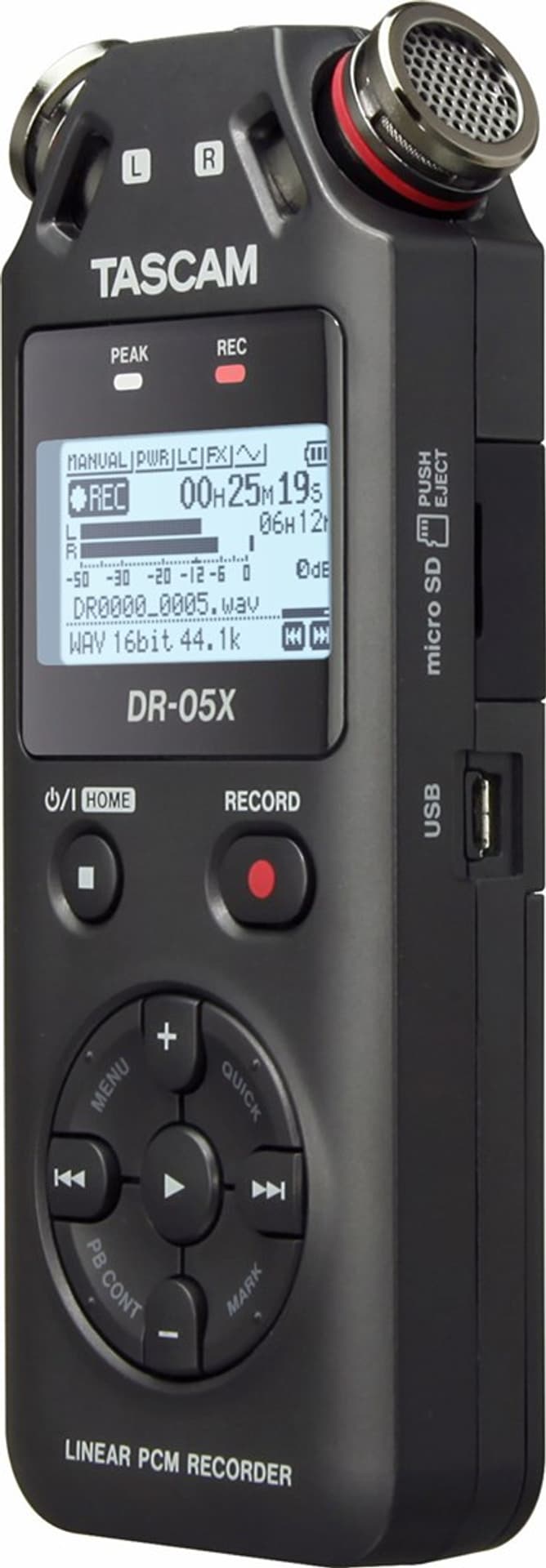 

Tascam DR-05X - Przenośny rejestrator cyfrowy z interfejsem USB, zapis na karcie pamięci microSD