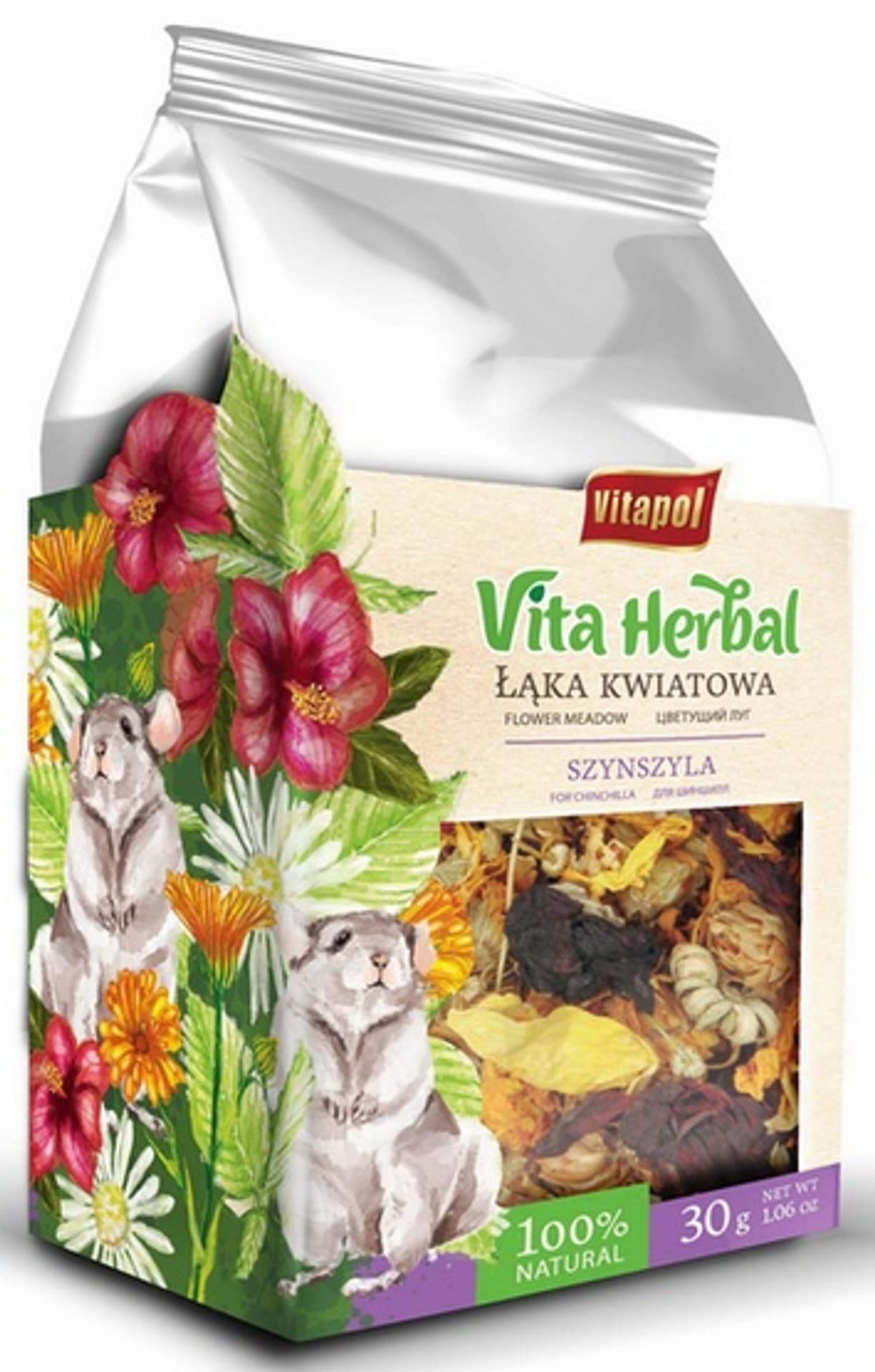 

Vitapol Vita Herbal Przekąska Łąka kwiatowa dla szynszyli 30g