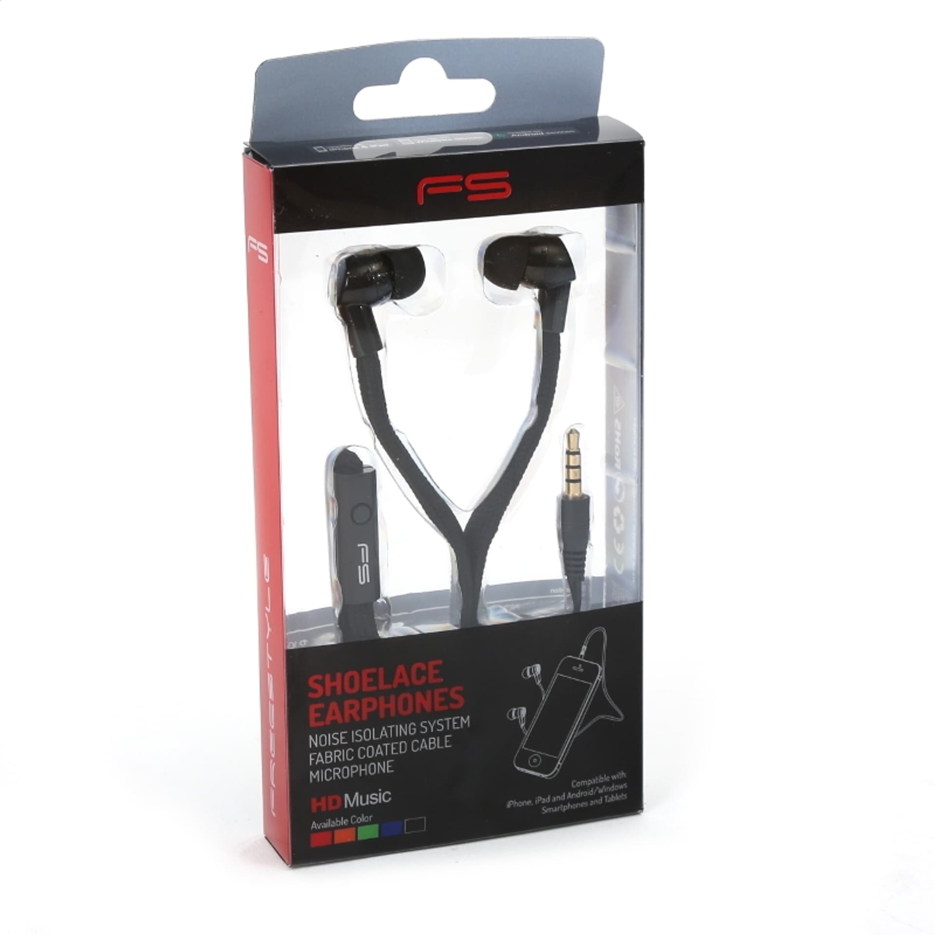 

FREESTYLE SHOELACE EARPHONES + MIC SŁUCHAWKI DOUSZNE Z MIKROFONEM SHOELACE BLACK [42776]