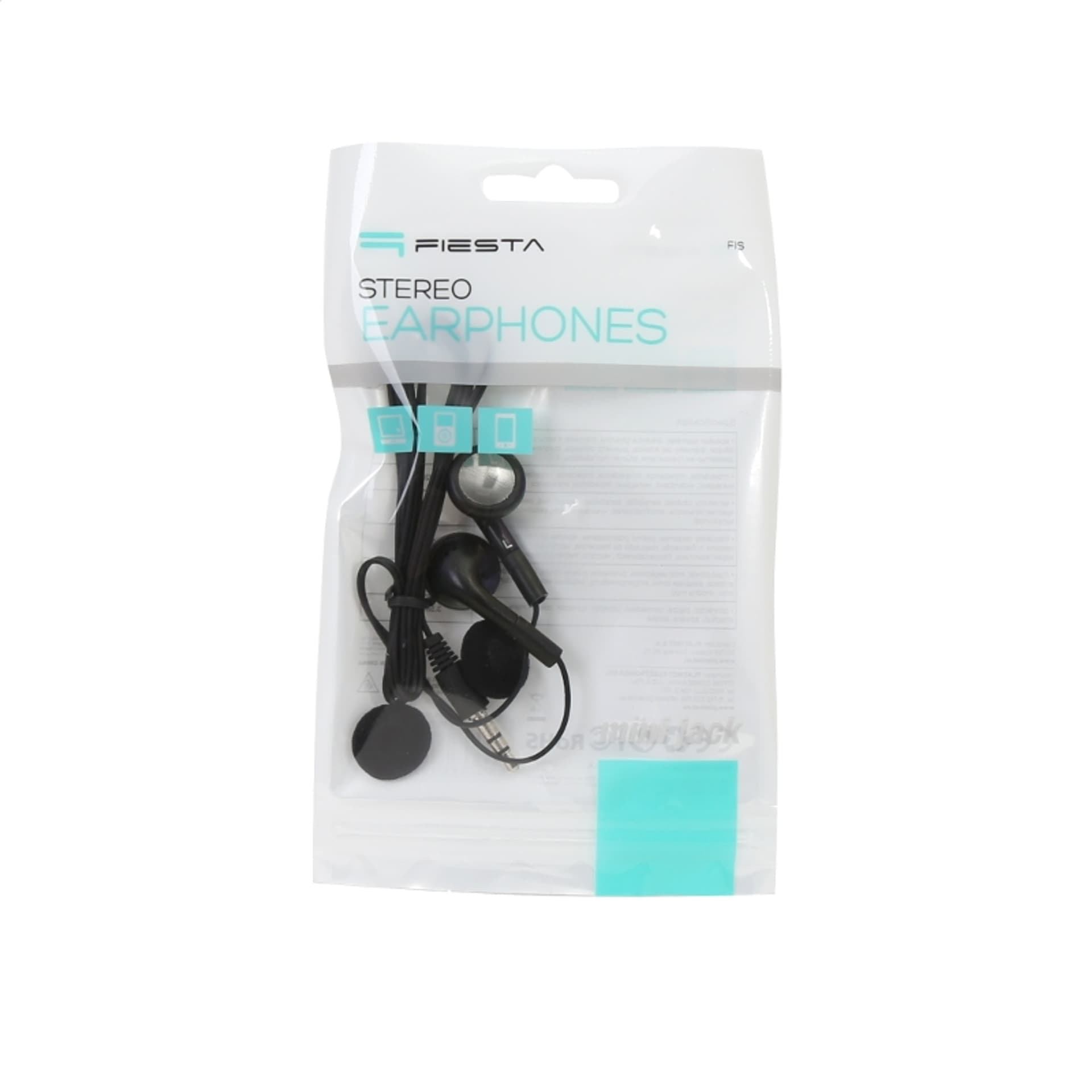 

FIESTA EARPHONES MINI JACK SŁUCHAWKI PRZEWODOWE DOUSZNE Z MINI JACK BLACK [40507]