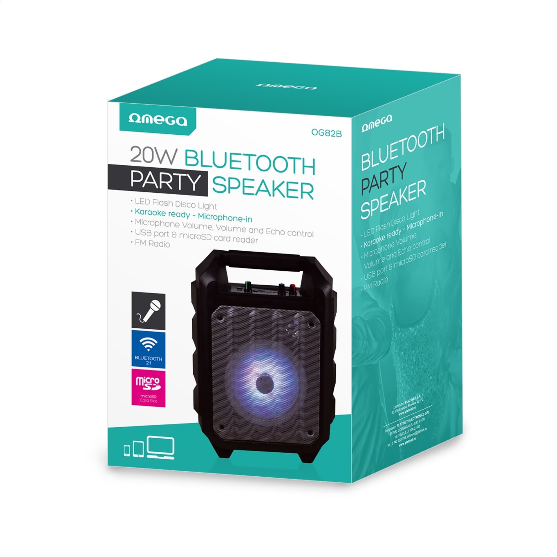 

OMEGA SPEAKER GŁOŚNIK DISCO 20W BLUETOOTH V2.1 [44165] TE