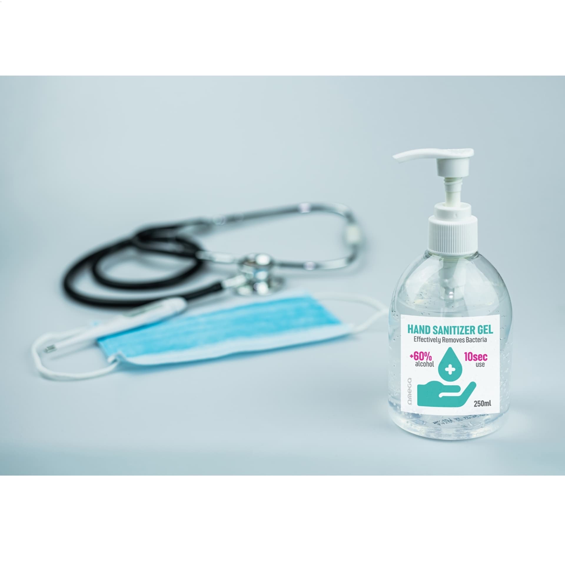 

OMEGA HAND SANITIZER PŁYN DO DEZYNFEKCJI RĄK 250ML BOTTLE WITH PUMP +60% ALCOHOL[45318]