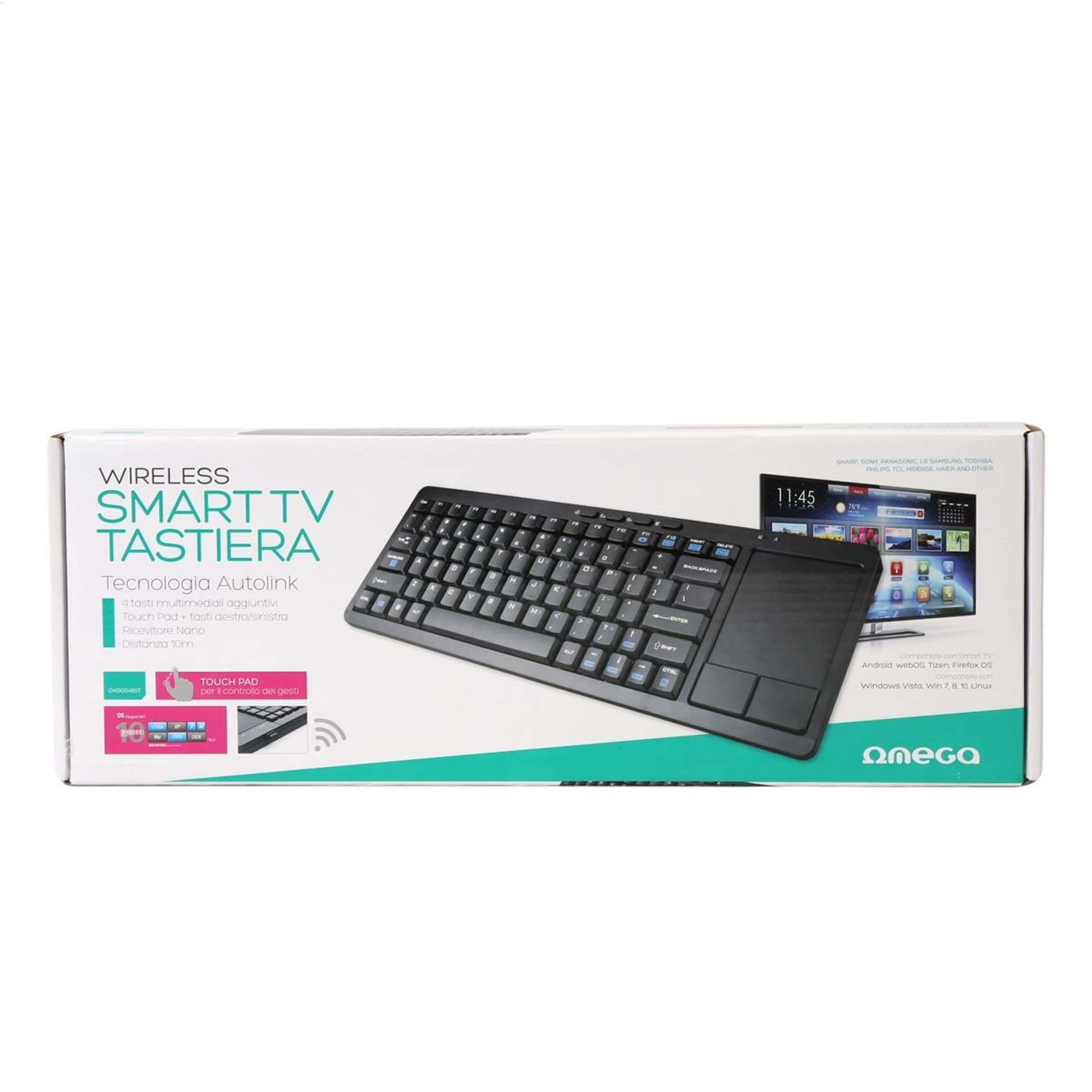 

OMEGA KEYBOARD KLAWIATURA BEZPRZEWODOWA WIRELESS US FOR SMART TV + TOUCHPAD IT BLACK [44424]