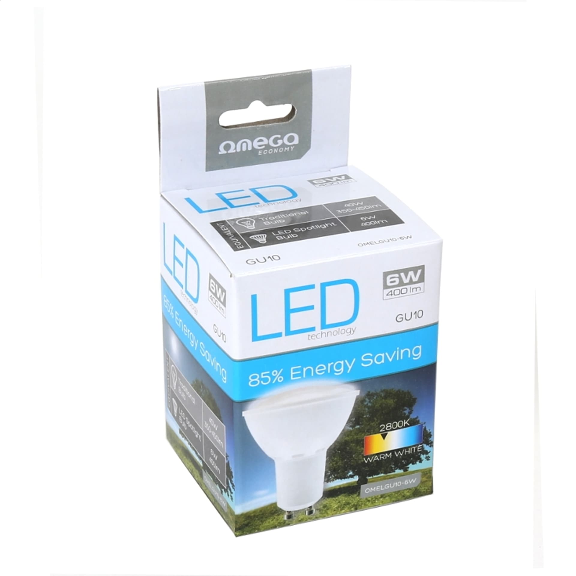

OMEGA LED SPOTLIGHT ŻARÓWKA 2800K GU10 6W 400LM 220-240V 42555