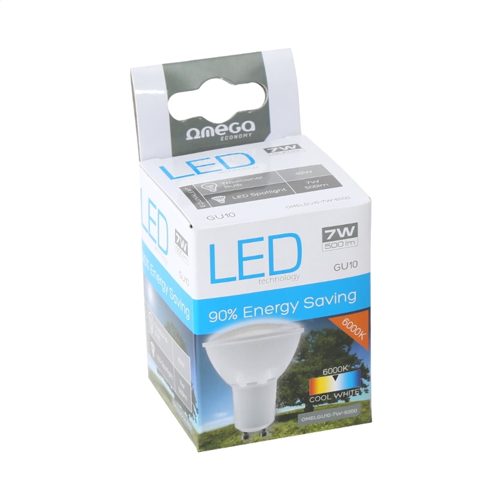 

OMEGA LED SPOTLIGHT ŻARÓWKA 6000K GU10 7W 500LM 220-240V 42799