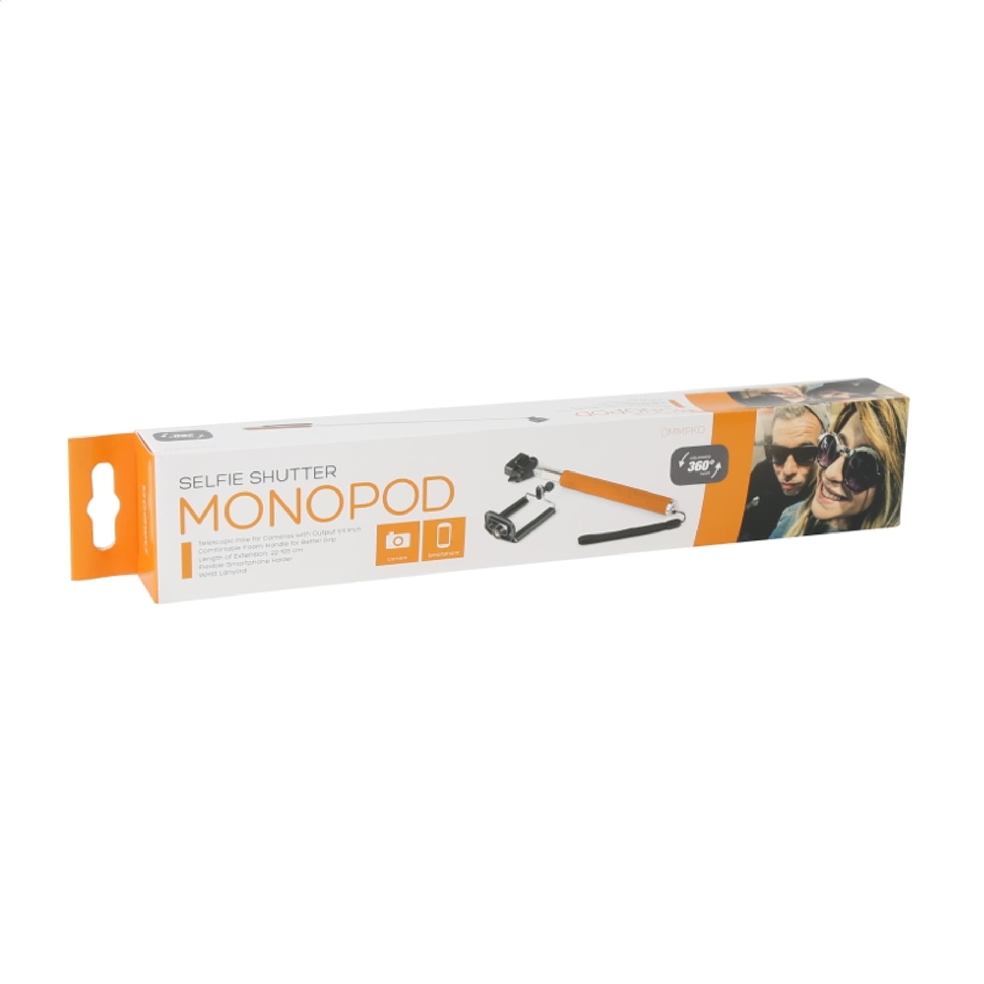 

OMEGA MONOPOD - SPORT CAMERA TELESCOPIC POLE SELFIE STICK ORANGE [43020]