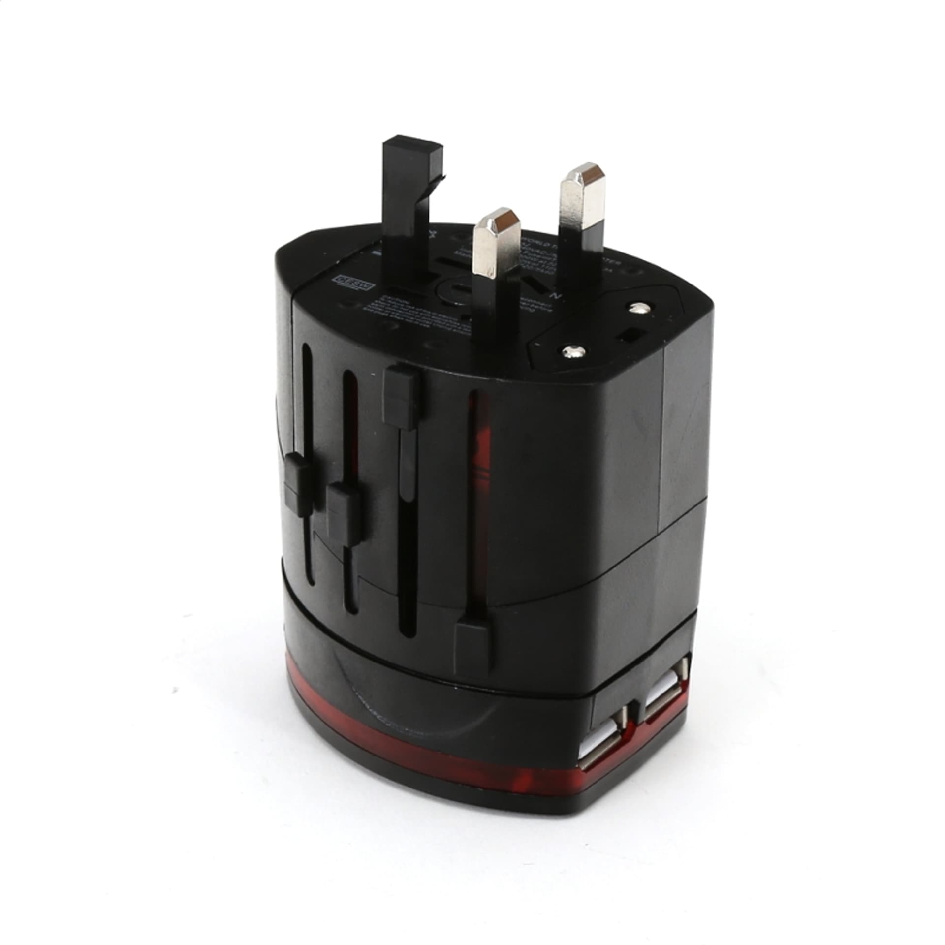 

OMEGA POWER TRAVEL ADAPTOR 220-250V 4 IN 1 WITH USB (43354) BLACK, 43354) blac