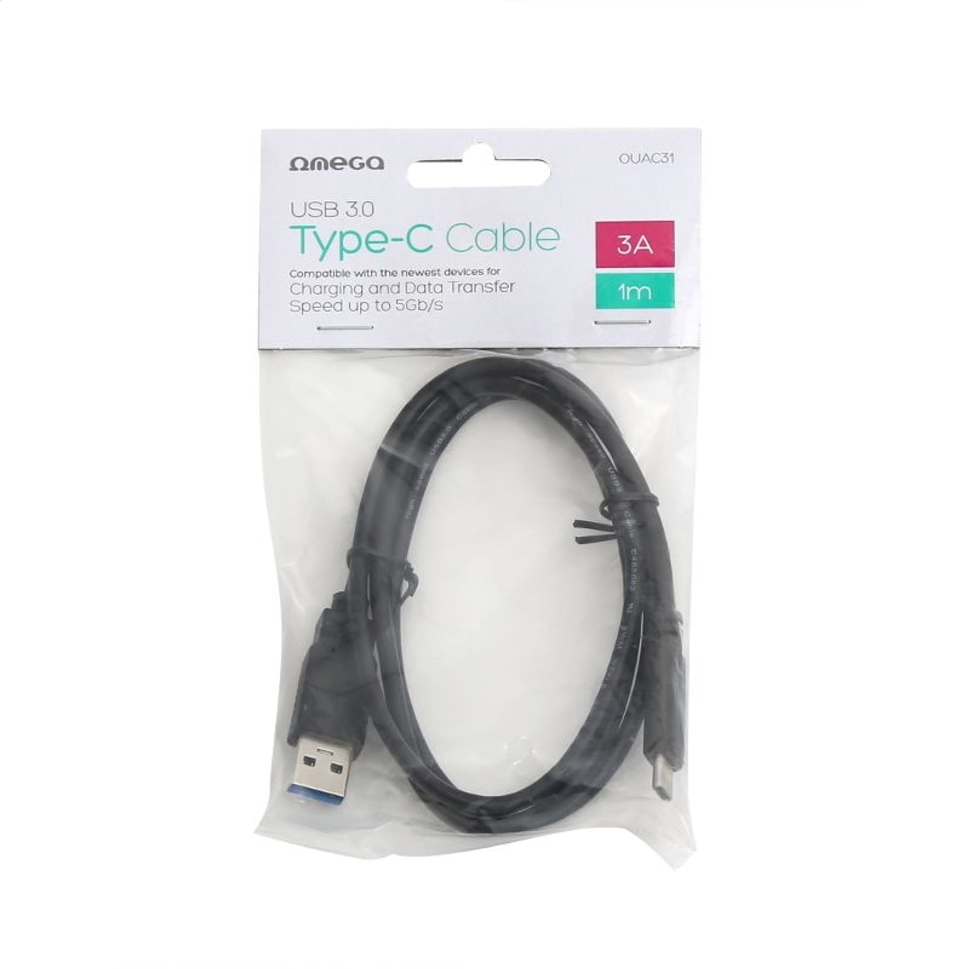 

OMEGA USB TYPE-C TO USB CABLE KABEL 3A 1M BLACK [43738]