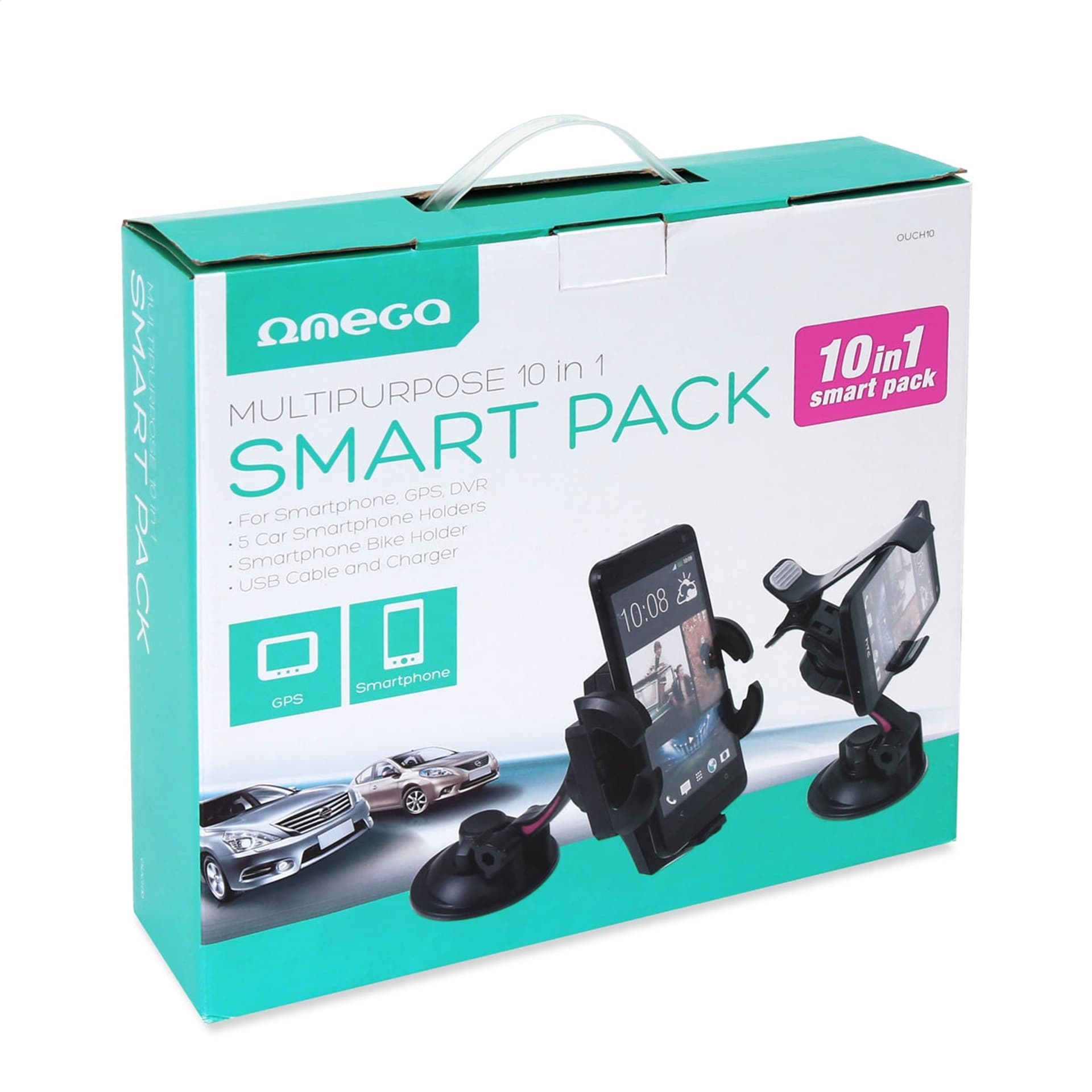 

OMEGA UNIVERSAL CAR & BIKE ACCESSORIES KIT 10 IN 1 FOR SMARTPHONES & GPS [42833]