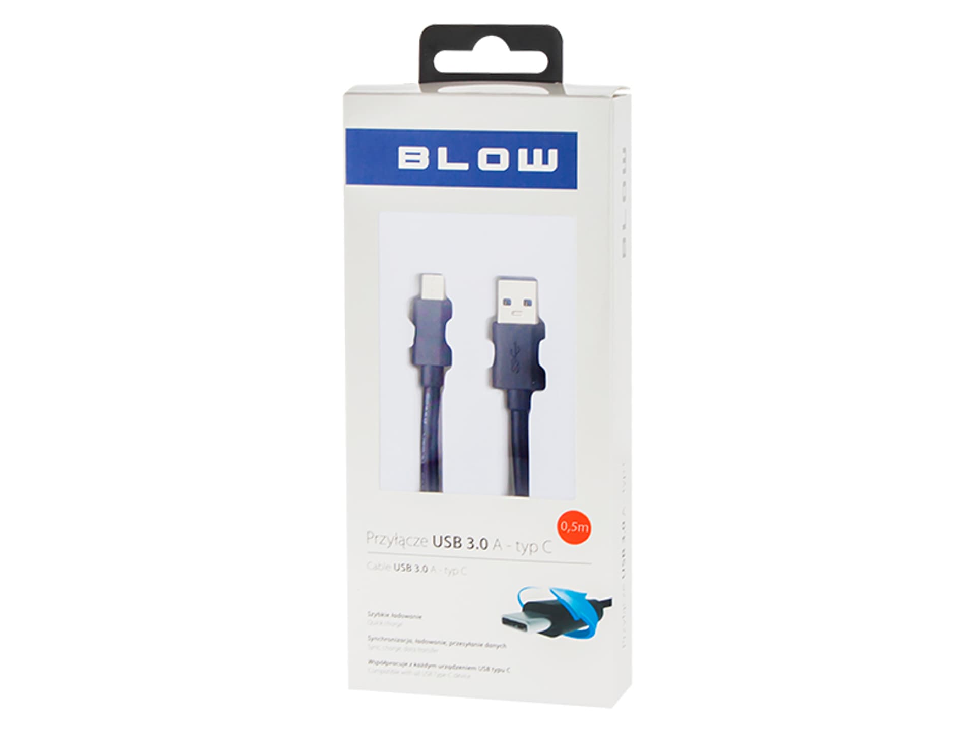 

66-121# Przył.usb 3.0 a - usb-c 0,5m czarne bl
