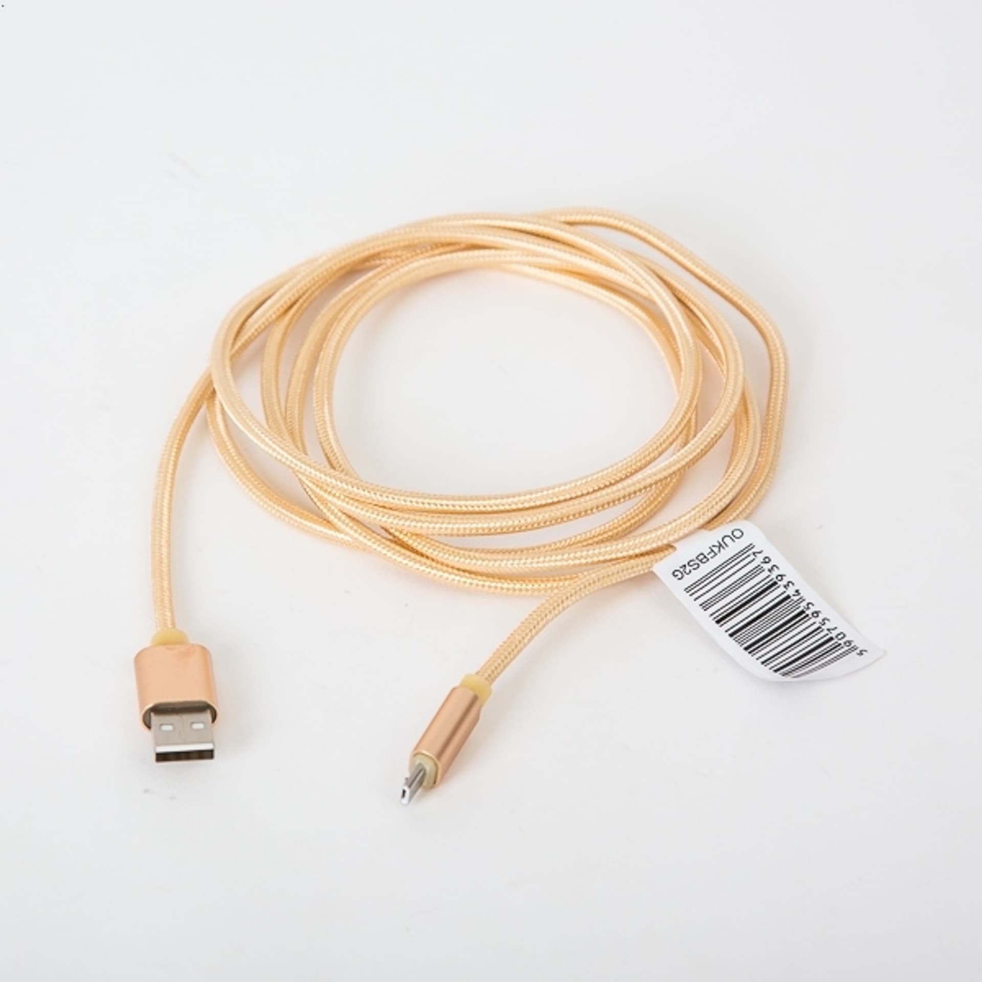 

OMEGA IGUANA USB TO MICRO USB FABRIC BRAIDED CABLE KABEL 2M GOLD [43936]