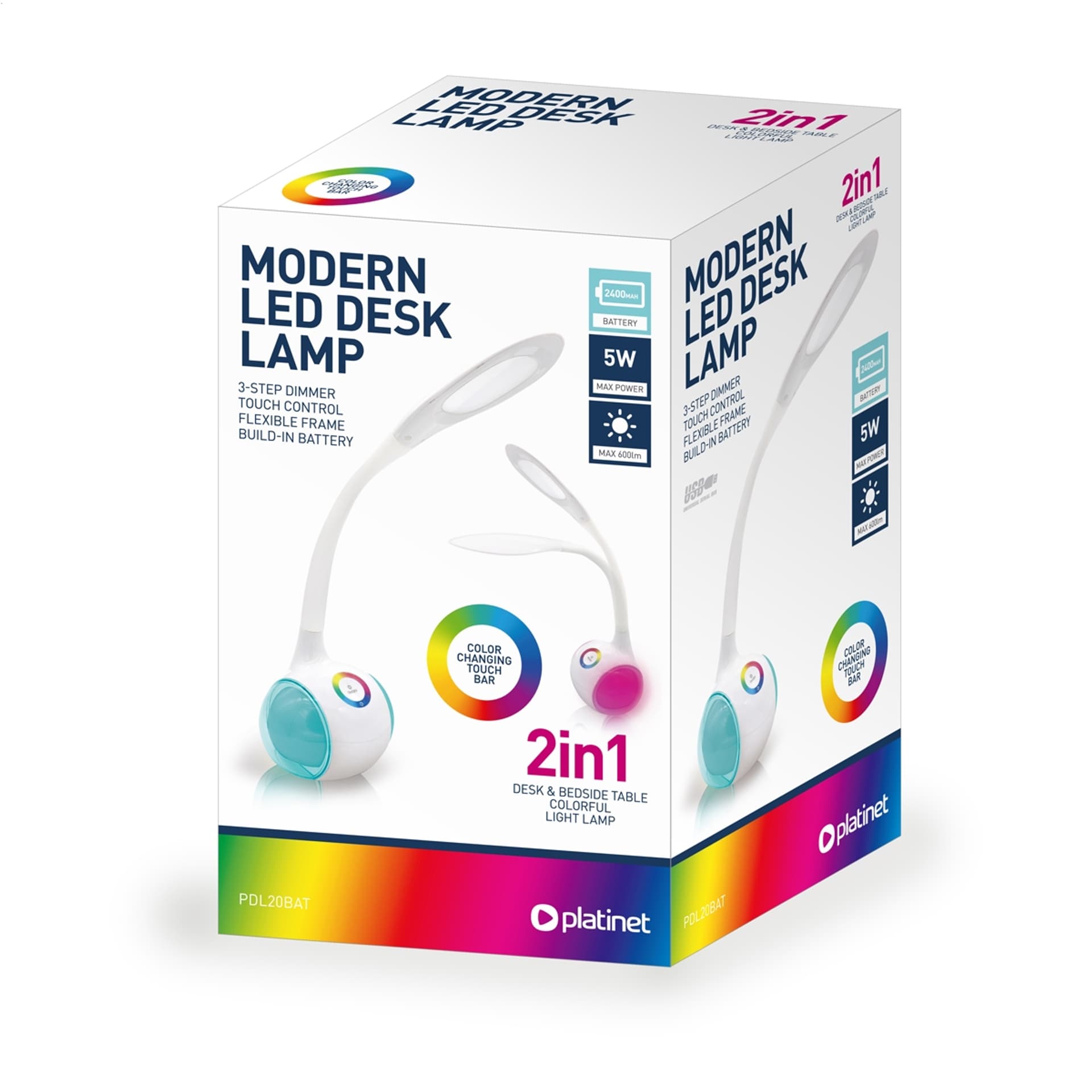 

PLATINET DESK LAMP LAMPKA BIURKOWA LED NIGHT LAMP BATTERY 2400MAH WHITE [44894]