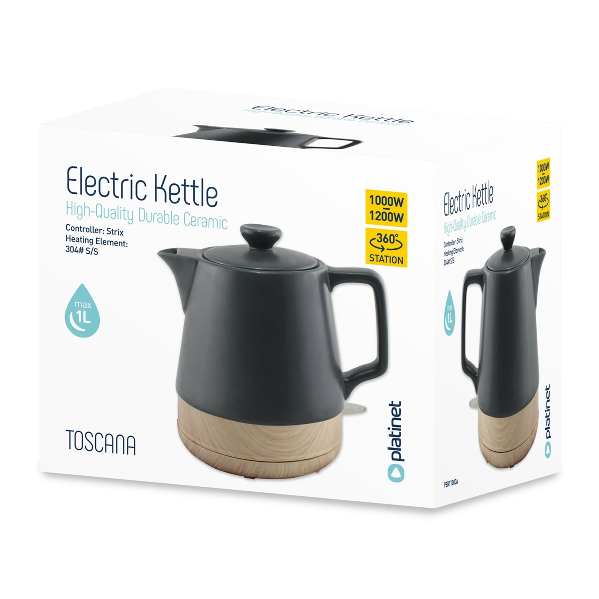 

PLATINET ELECTRIC KETTLE CZAJNIK ELEKTRYCZNY TOSCANA 1,0 L CERAMIC ANTHRACITE [45734]
