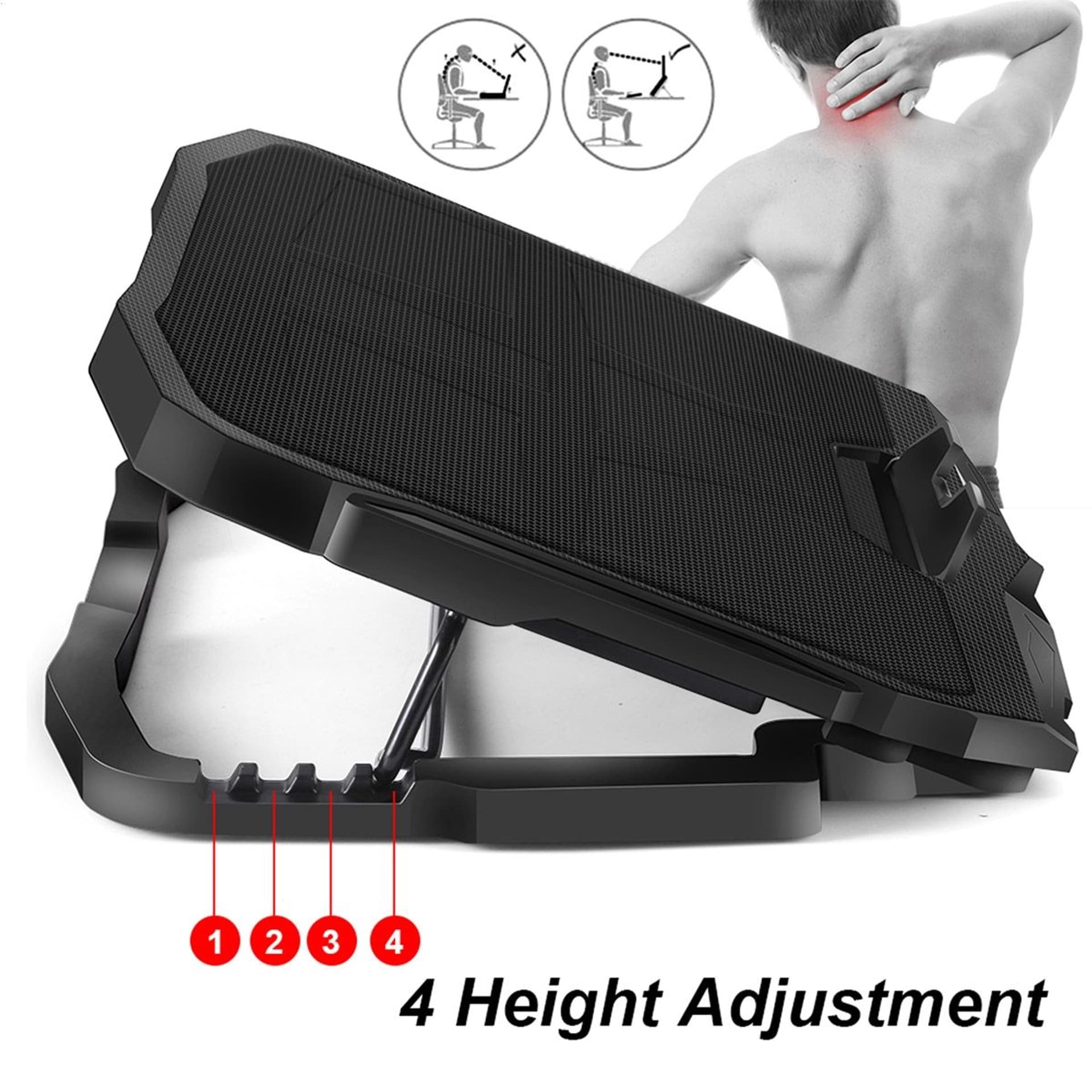 

PLATINET LAPTOP COOLER PAD PODKŁADKA CHŁODZĄCA 4 FANS 1500 RMP BLACK [45566]