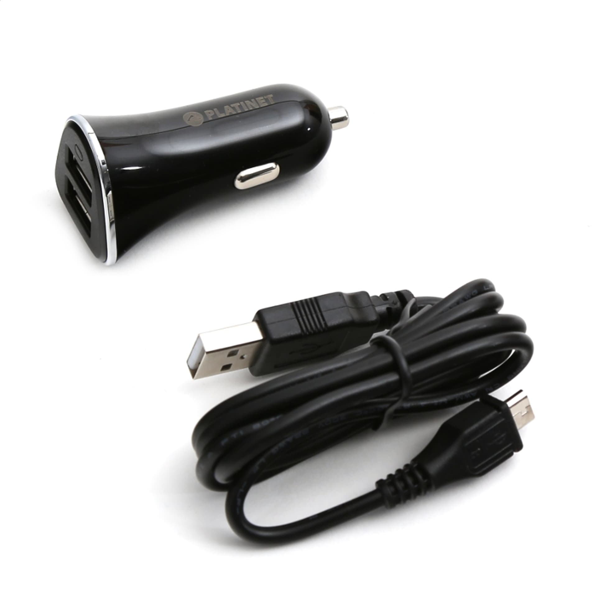 

PLATINET CAR CHARGER ŁADOWARKA SAMOCHODOWA 2xUSB 3,4A + MICRO CABLE KABEL 1m BLACK [43719]