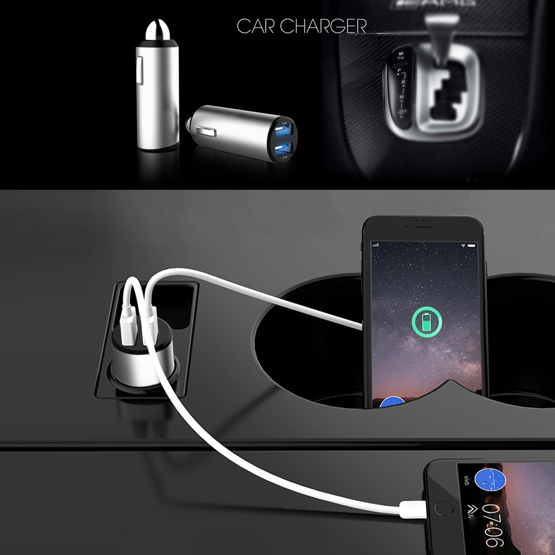 

PLATINET CAR CHARGER ŁADOWARKA SAMOCHODOWA METALLIC USB 2xUSB 4.8A [44804]