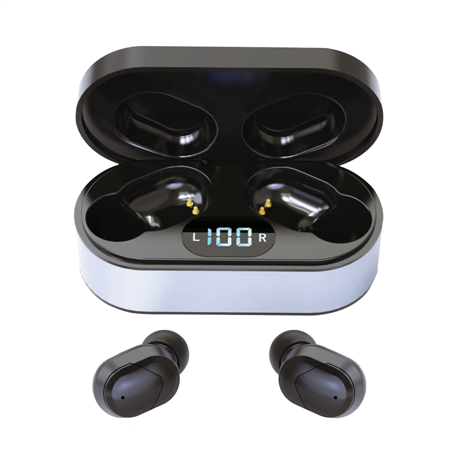

PLATINET BLUETOOTH V5.0 TWS EARPHONES SPORT SŁUCHAWKI + CHARGING STATION LED PM1050 VIBE BLACK [45291]