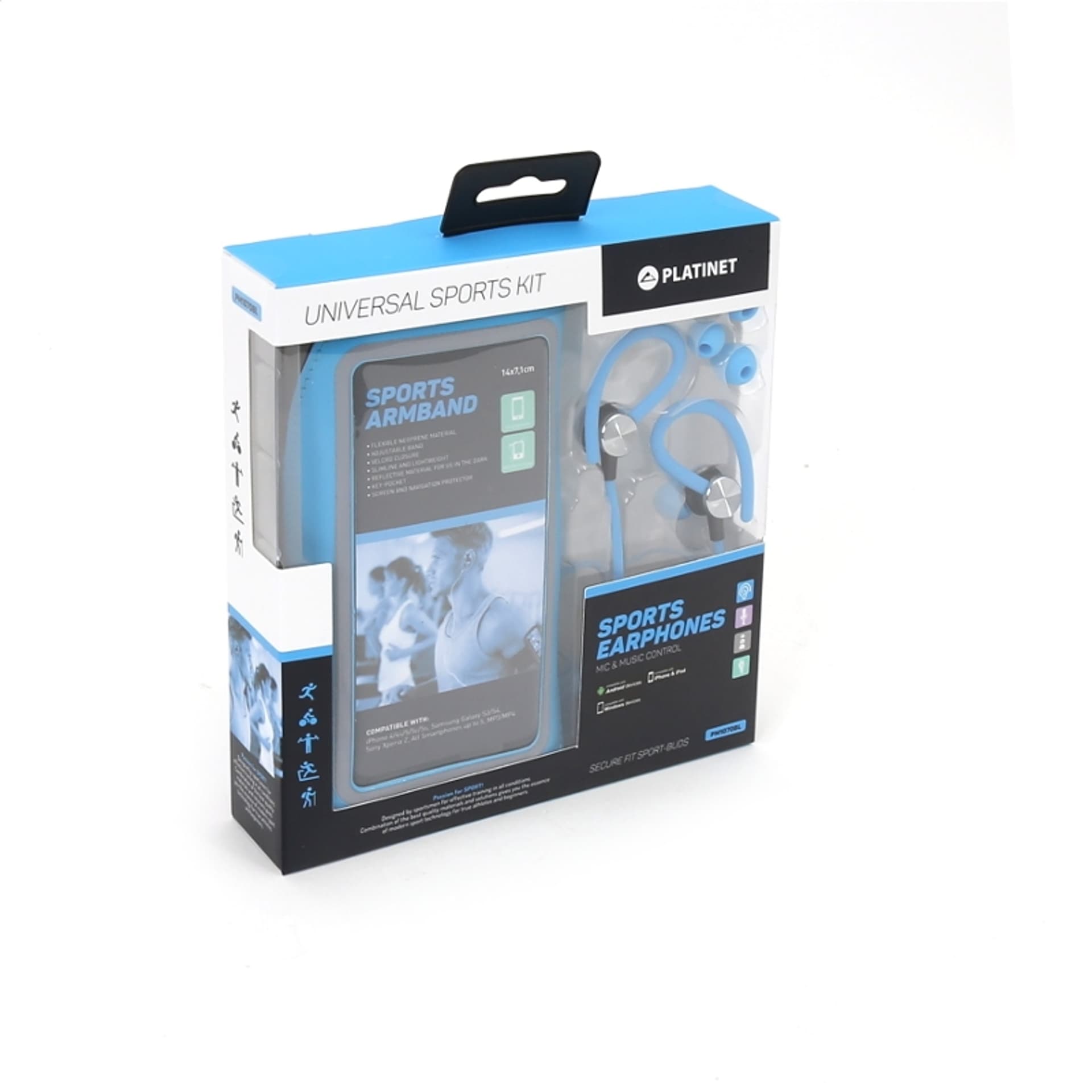 

PLATINET IN-EAR EARPHONES SŁUCHAWKI+ MIC SPORT + ARMBAND PM1070 BLUE [42927] TE