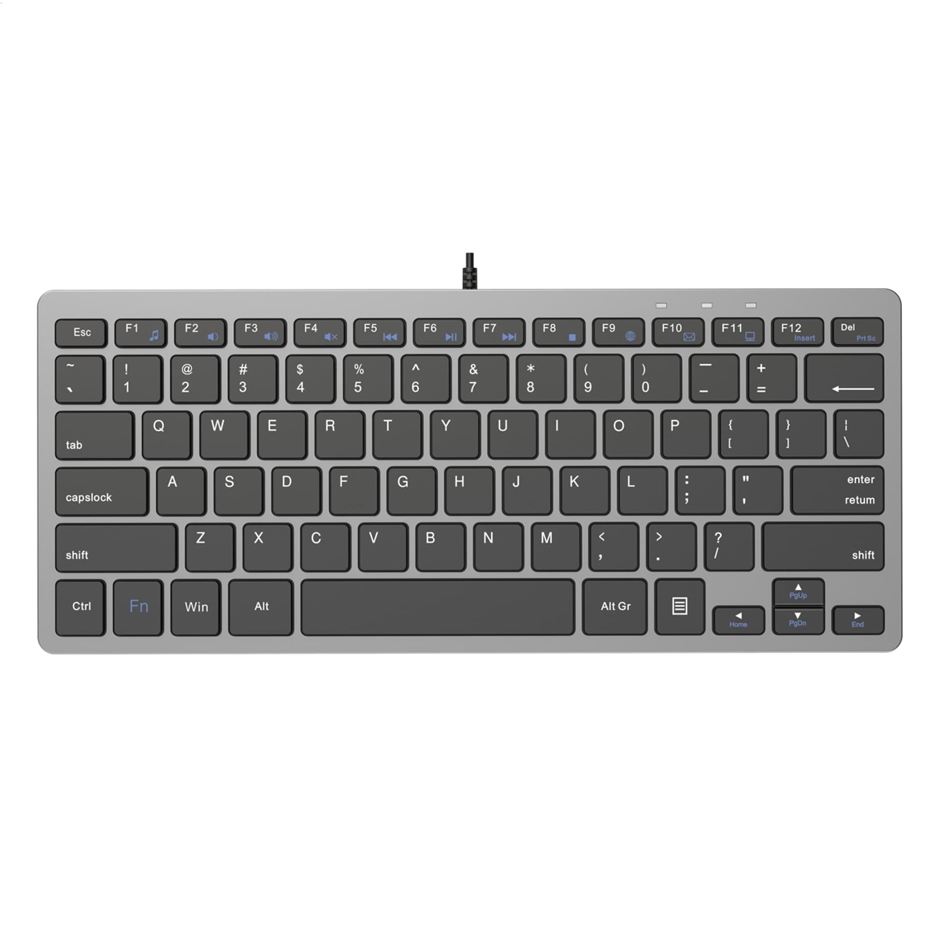 

PLATINET KEYBOARD KLAWIATURA PRZEWODOWA WIRED USB US BLACKK SILVER [45657]