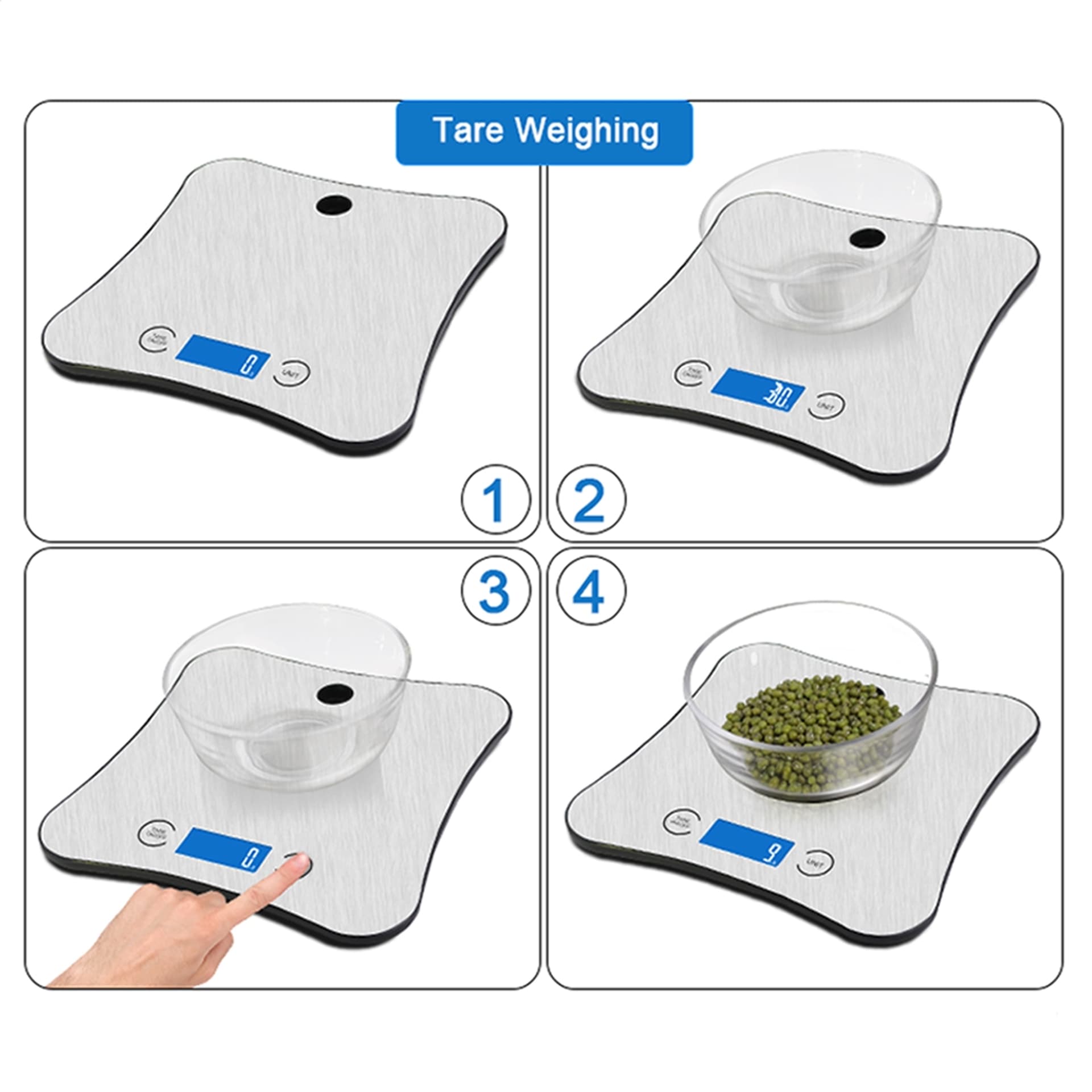 

PLATINET NUTRITION KITCHEN SCALE STAINLESS STEEL NUTRIENT CALC APP BLUETOOTH [45214]