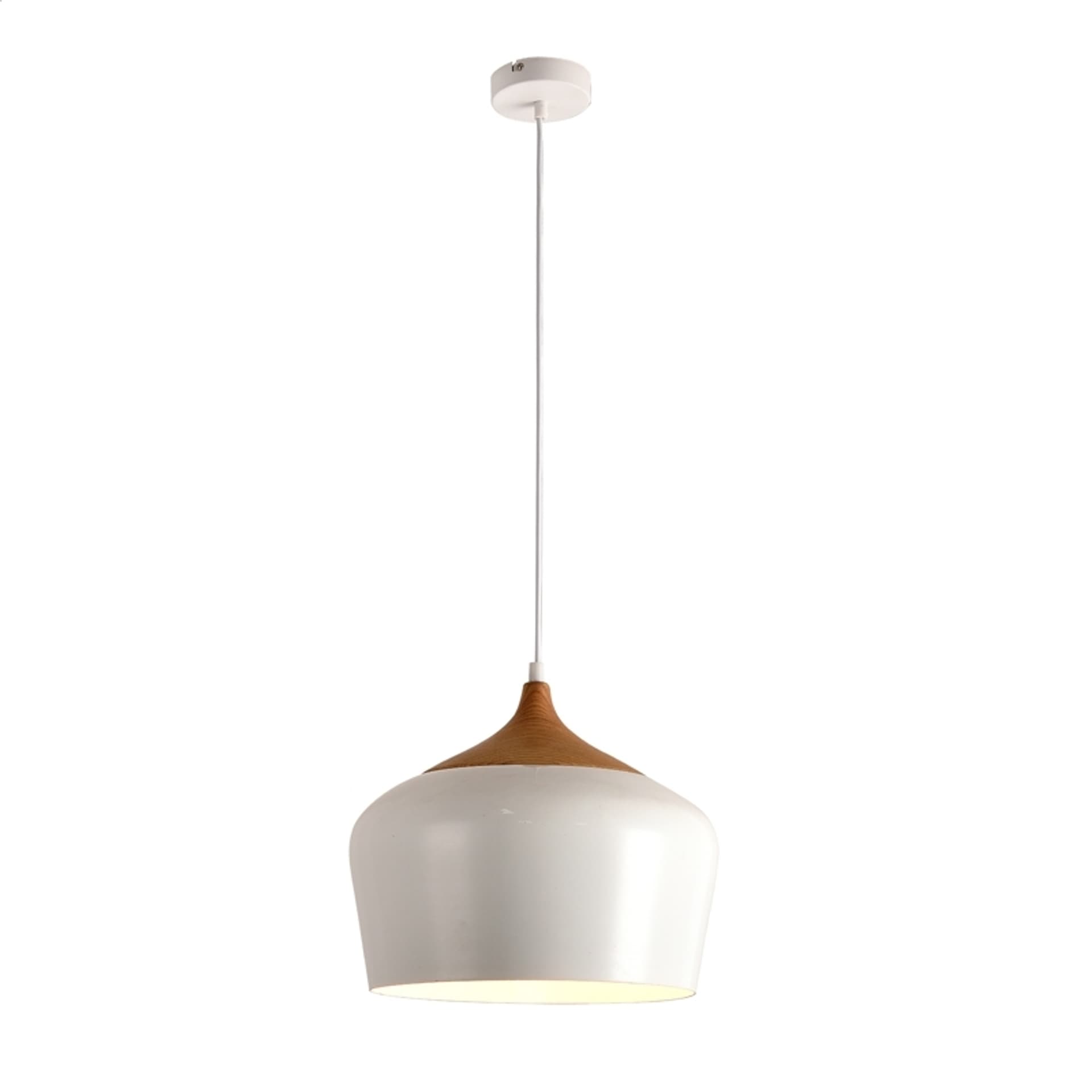 

PLATINET PENDANT LAMP LAMPA SUFITOWA REJA P150322-L E27 METAL WHITE+WOOD 35x26 [44031]