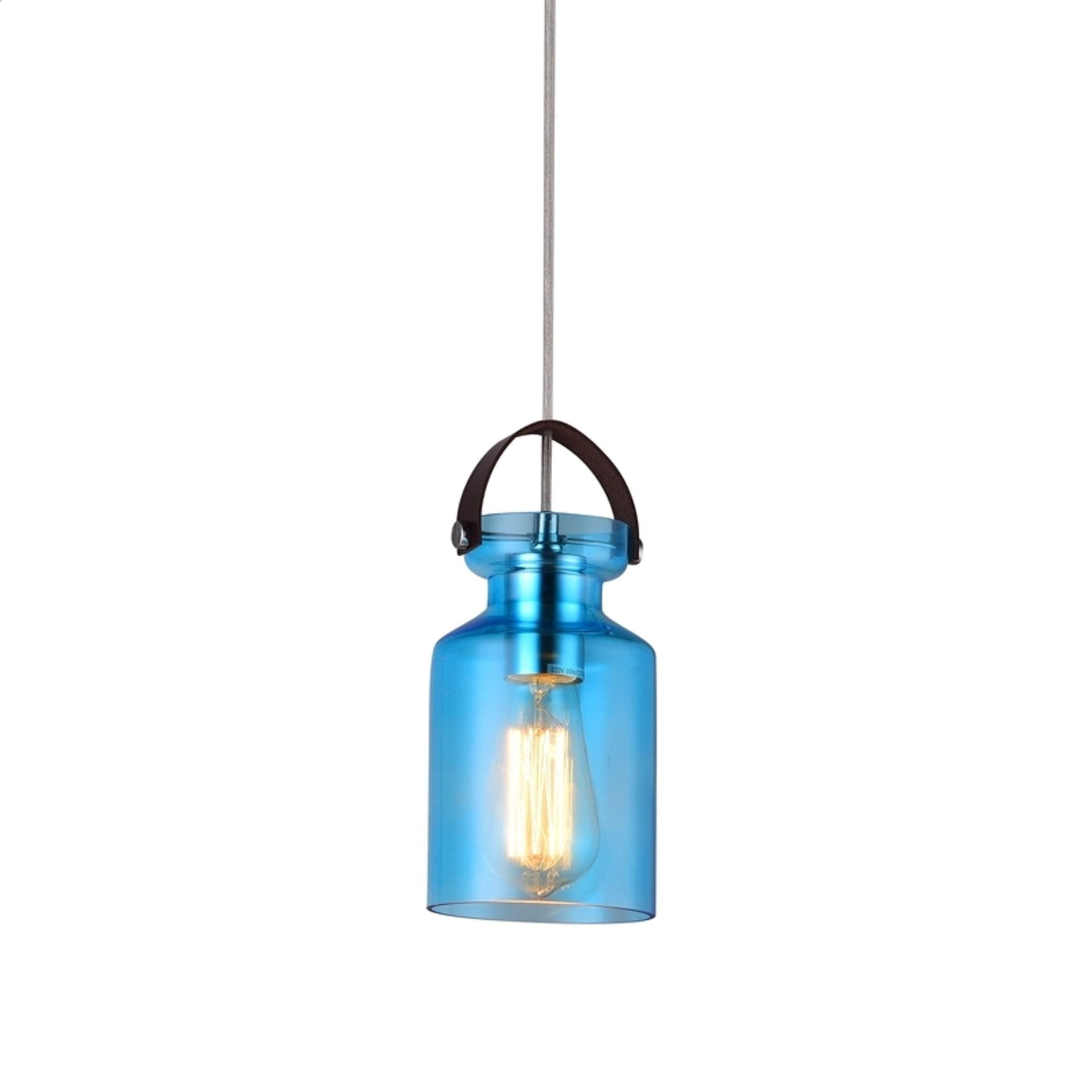 

PLATINET PENDANT LAMP LAMPA SUFITOWA ZEFIR P161051 E27 GLASS BLUE 12x20 [44018]